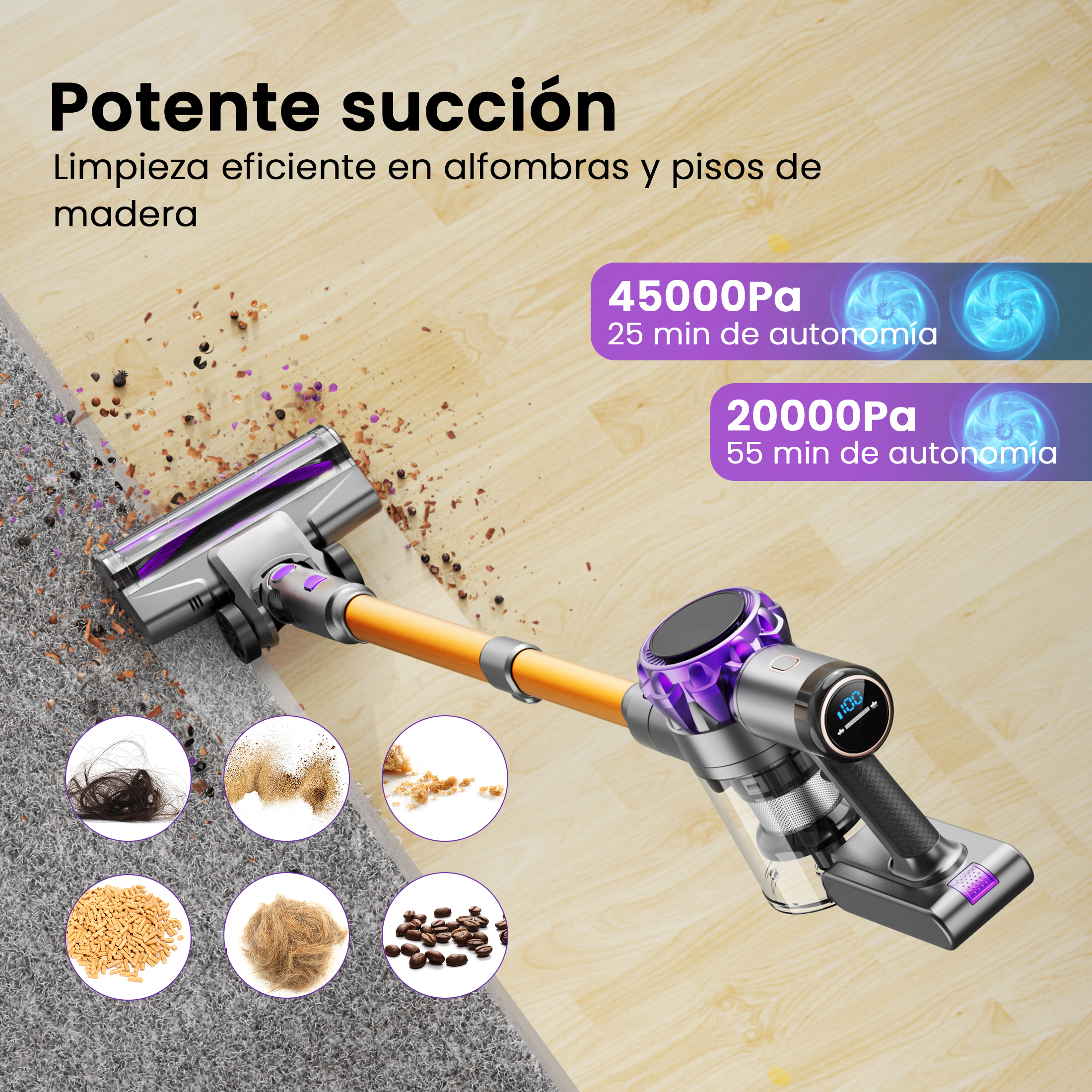Foto 3 pulgar | Aspirador Inalámbrico Inse S3 350w Potencia 35 Kpa De Succión