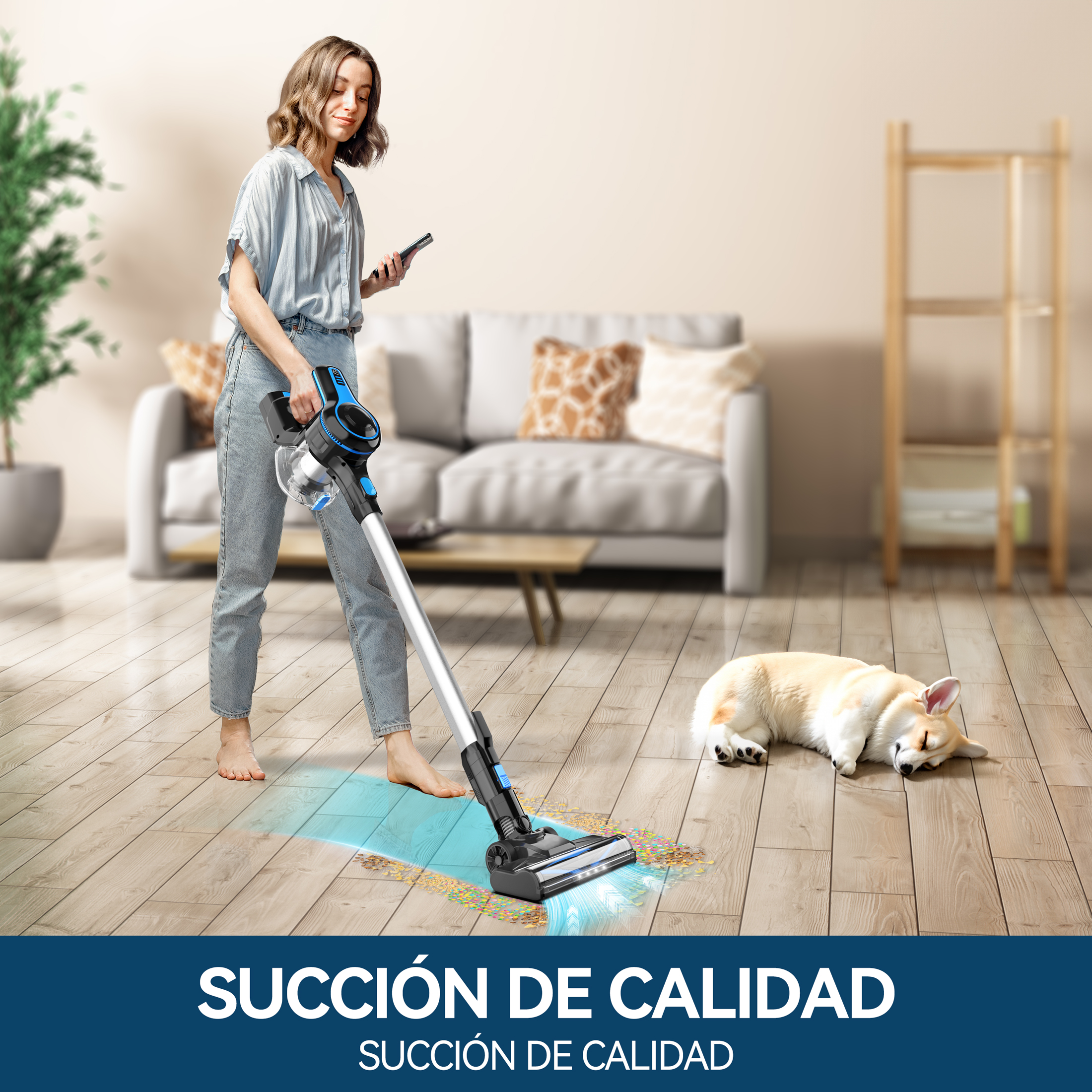 Foto 2 | Aspirador Inalámbrico Inse N520 6 En 1  28 Kpa  Succión Azul