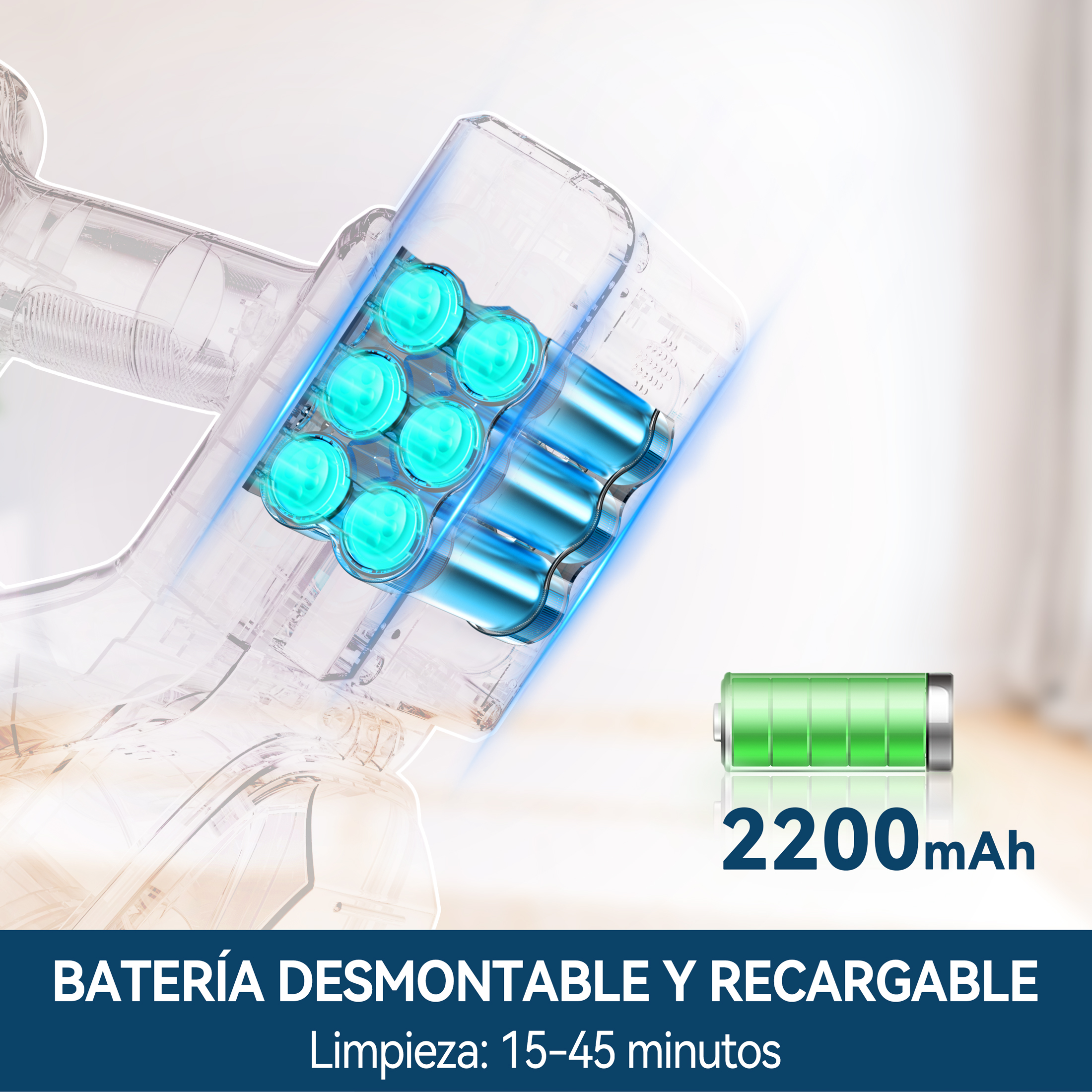 Foto 4 pulgar | Aspirador Inalámbrico Inse N520 6 En 1  28 Kpa  Succión Azul