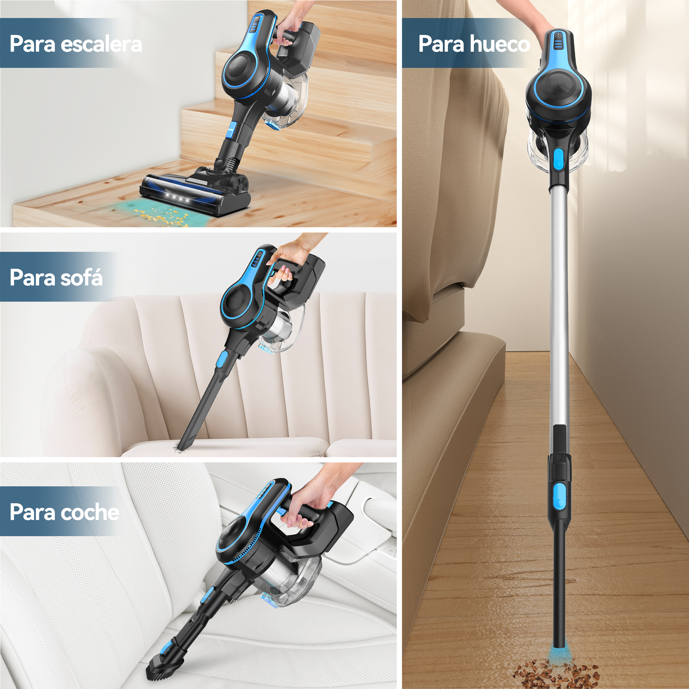 Foto 5 pulgar | Aspirador Inalámbrico Inse N520 6 En 1  28 Kpa  Succión Azul