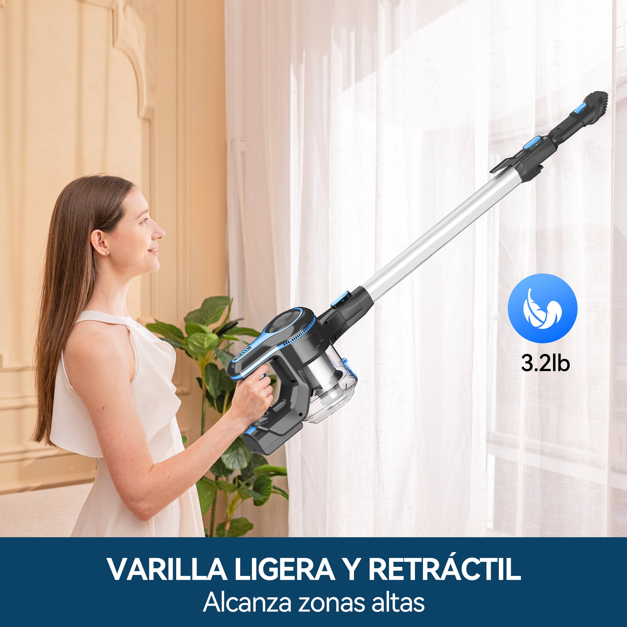 Foto 6 | Aspirador Inalámbrico Inse N520 6 En 1  28 Kpa  Succión Azul