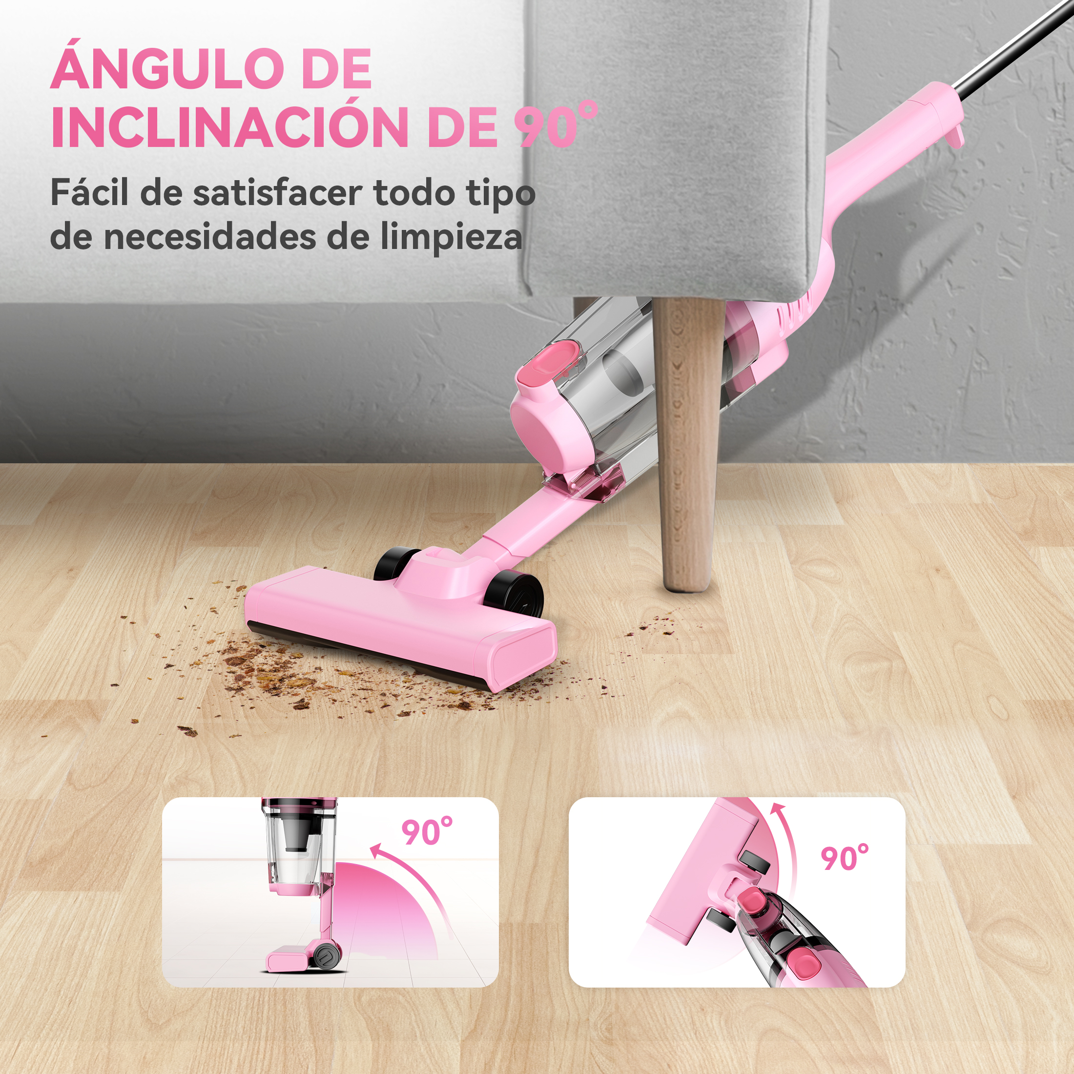 Foto 4 pulgar | Aspirador Inse Con Cable  Ultraligero  Sin Bolsa  1 2 L  Rosa