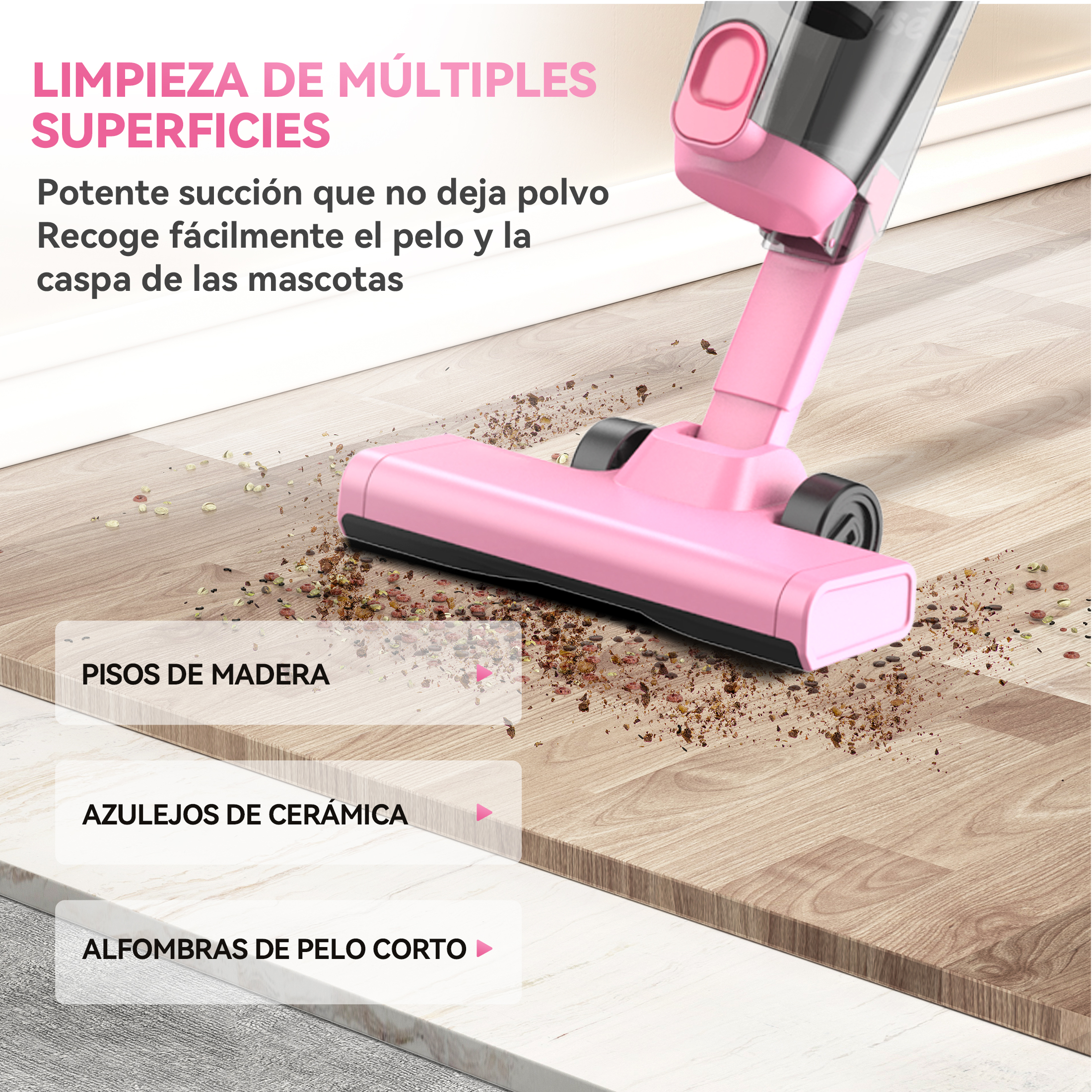 Foto 4 | Aspirador Inse Con Cable  Ultraligero  Sin Bolsa  1 2 L  Rosa