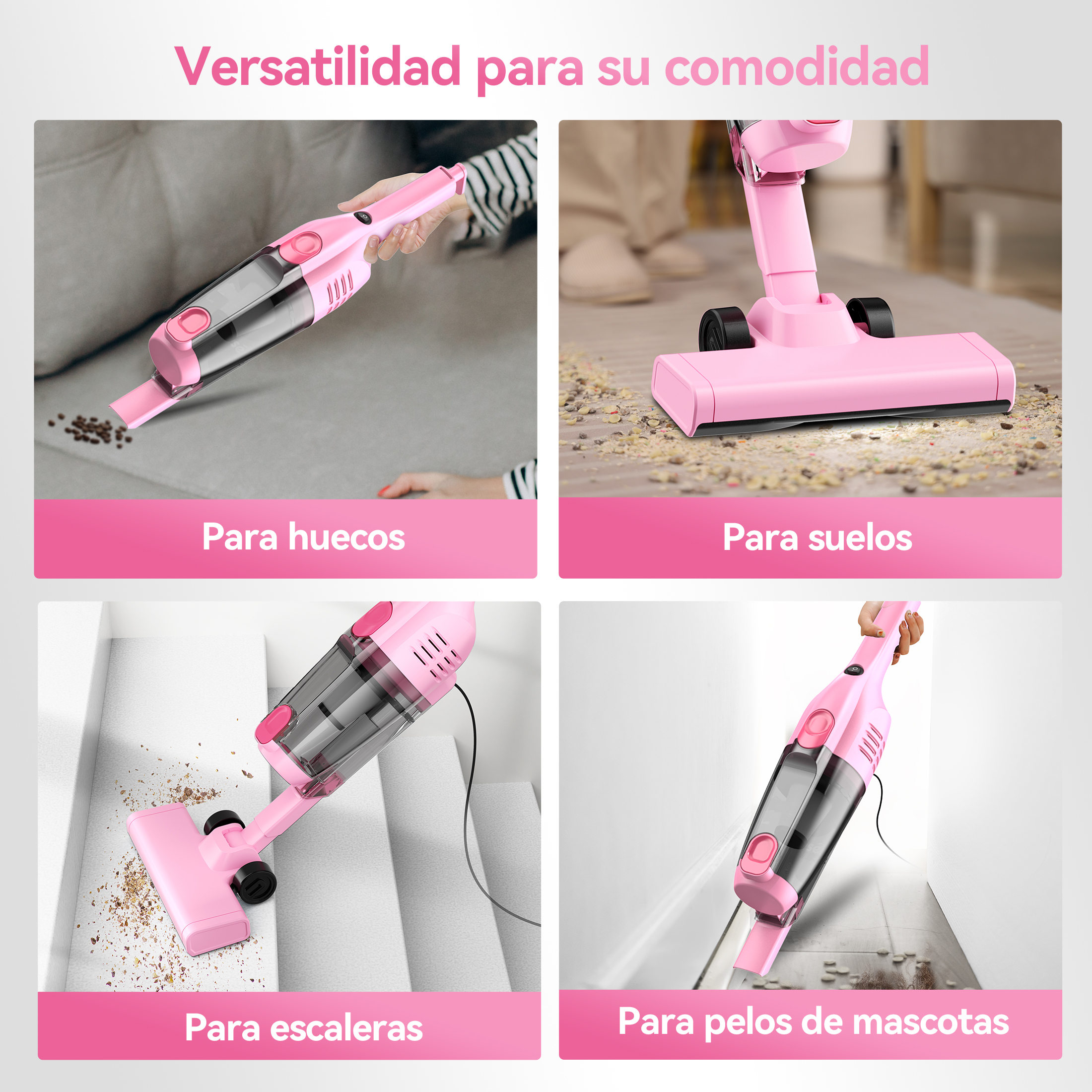 Foto 7 pulgar | Aspirador Inse Con Cable  Ultraligero  Sin Bolsa  1 2 L  Rosa