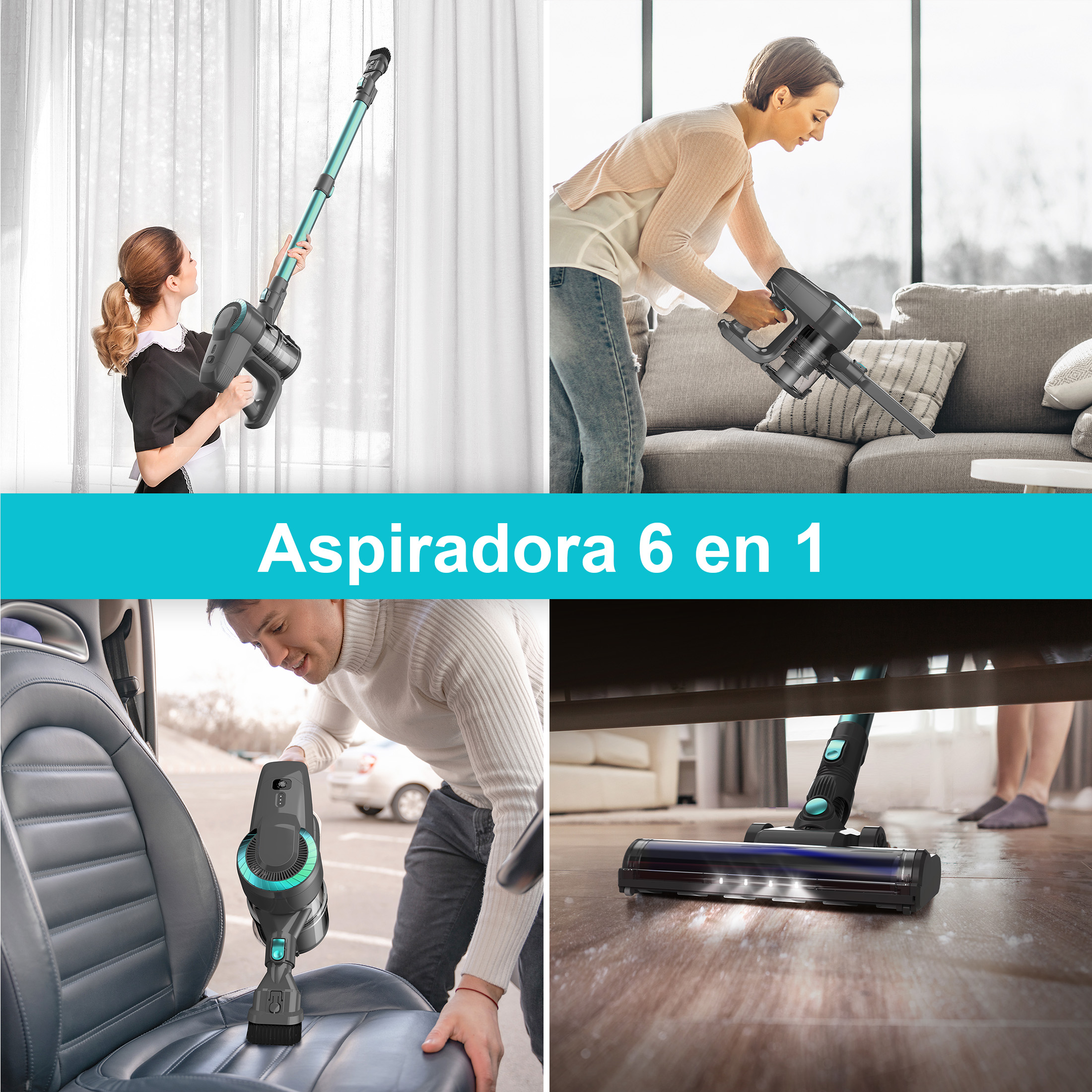 Foto 2 | Aspirador Inalámbrico Inse N300 6 En 1 Con Batería De 2200 Mah