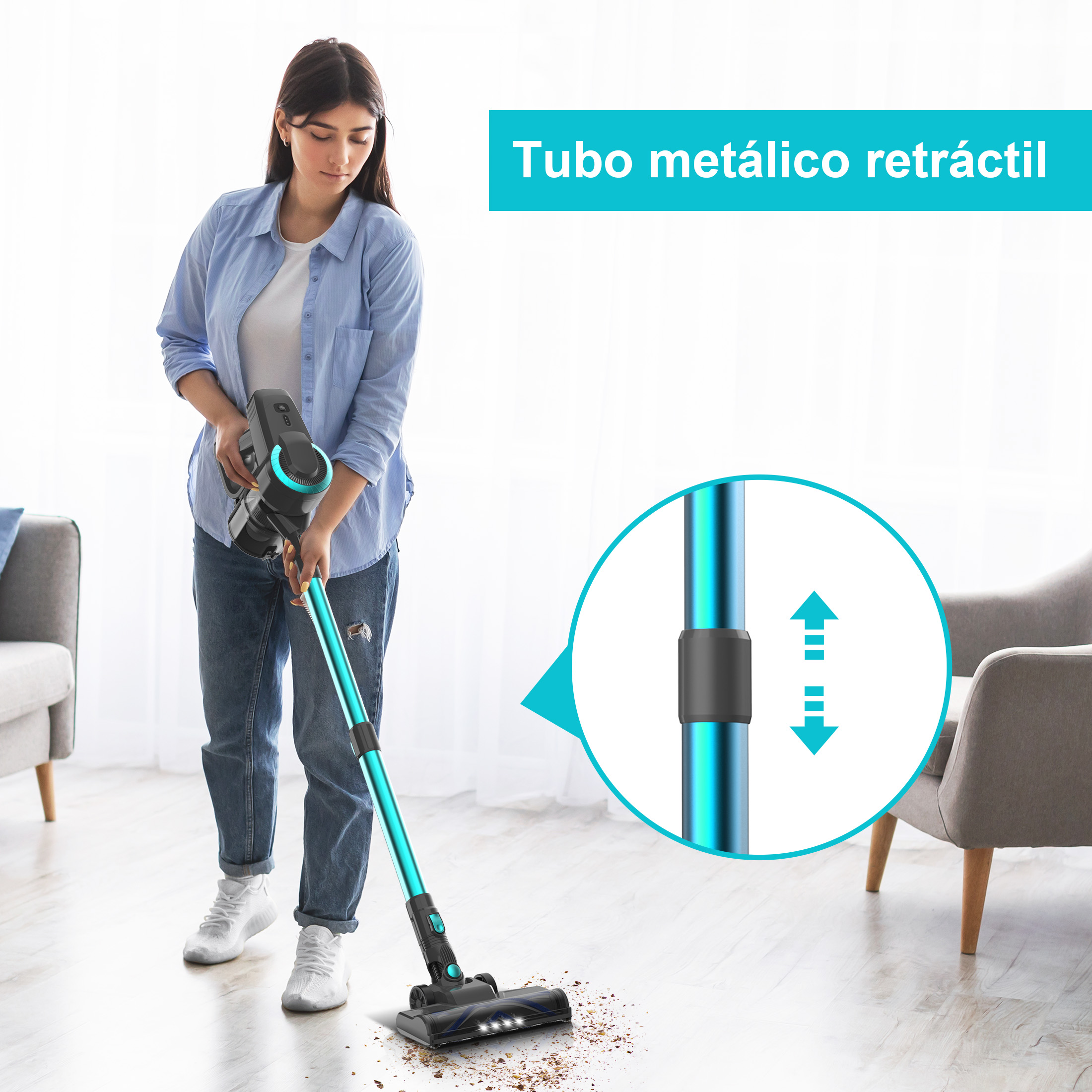 Foto 8 | Aspirador Inalámbrico Inse N300 6 En 1 Con Batería De 2200 Mah