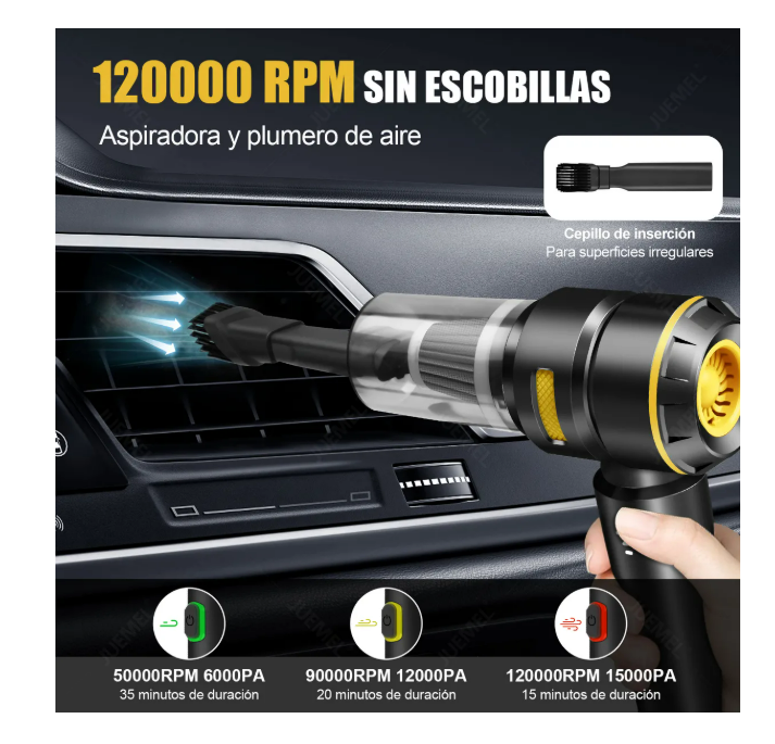 Foto 2 | Mini Aspiradora Inalambrica Aire Soplador 120000rpm Juemel
