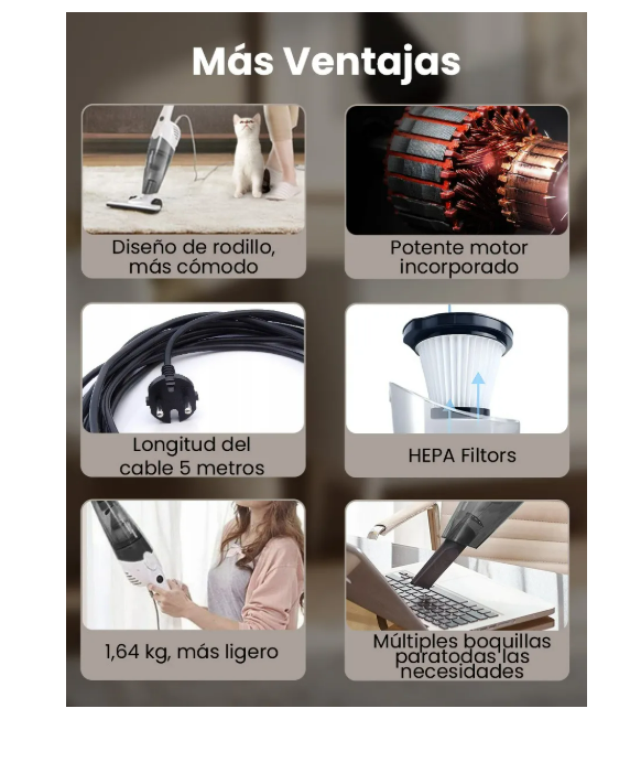 Foto 4 pulgar | Aspiradora De Mano Vertical Deerma Dx118c 3 En 1 Con Ruedas