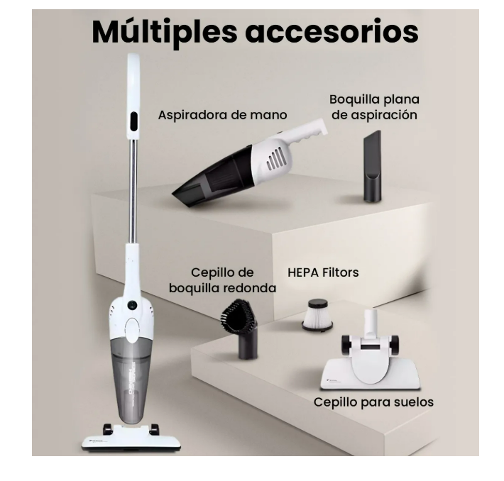 Foto 5 pulgar | Aspiradora De Mano Vertical Deerma Dx118c 3 En 1 Con Ruedas