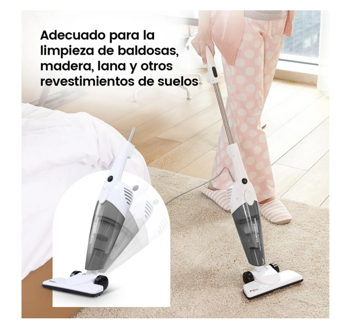 Foto 3 pulgar | Aspiradora De Mano Vertical Deerma Dx118c 3 En 1 Con Ruedas