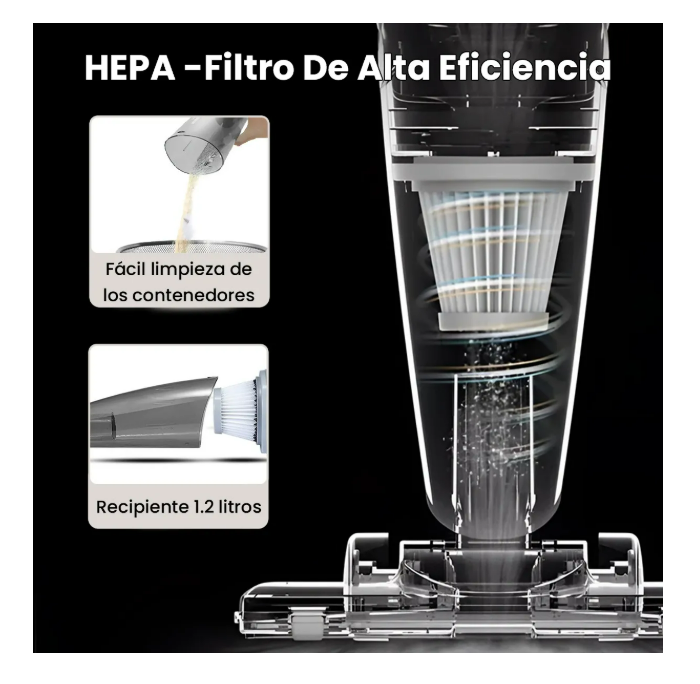 Foto 5 pulgar | Aspiradora De Mano Vertical Deerma Dx118c 3 En 1 Con Ruedas