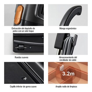 Foto 5 | Aspiradora De Mano Vertical 3 En 1 Con Cable 600w 3m 19kpa Negra
