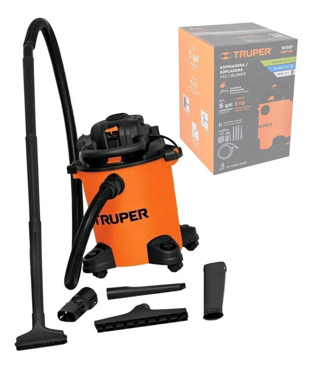 Foto 2 pulgar | Aspiradora Truper 19 L Naranja Con Negro 120v 101521