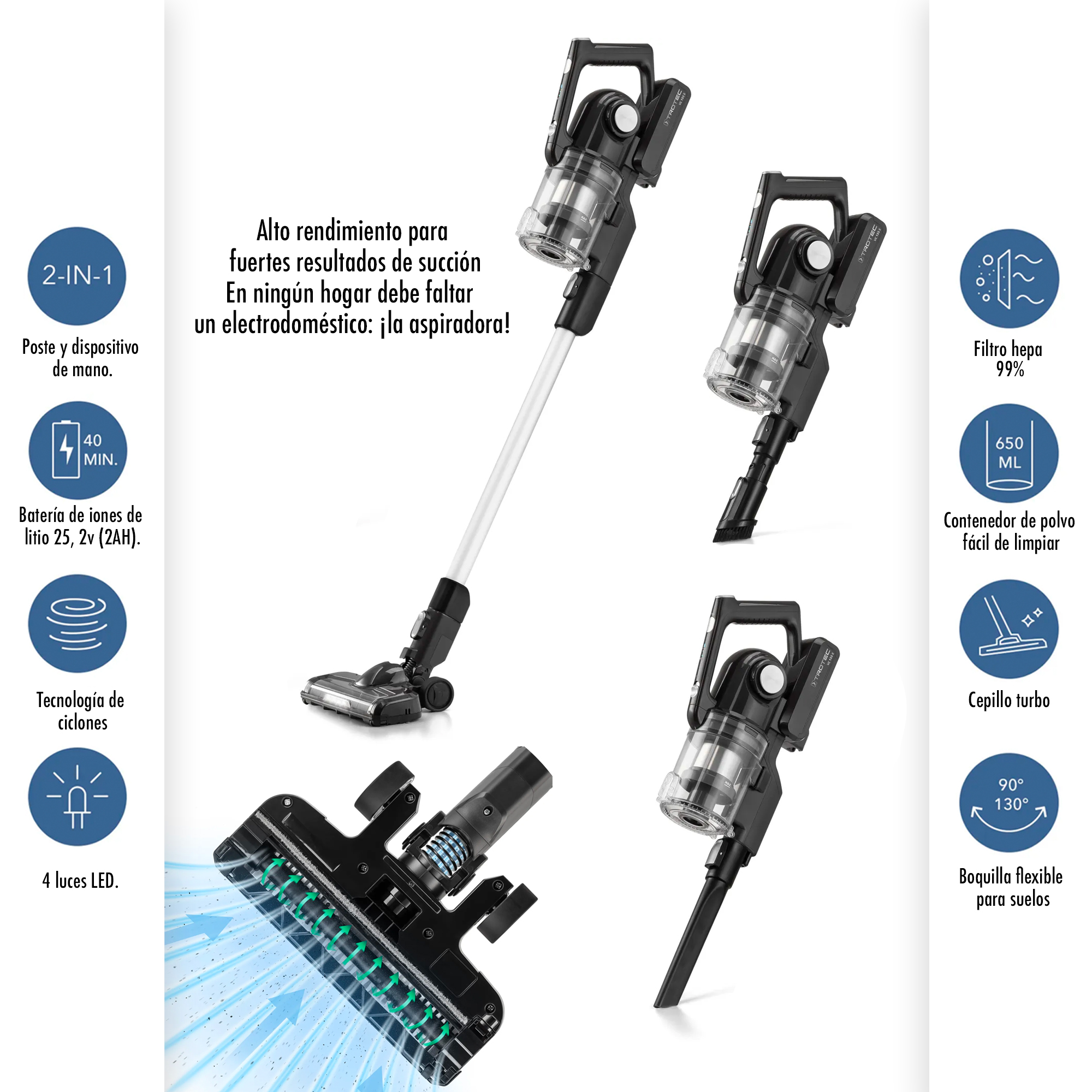Foto 7 | Aspiradora Inalámbrica Trotec Vc155e 2 en 1