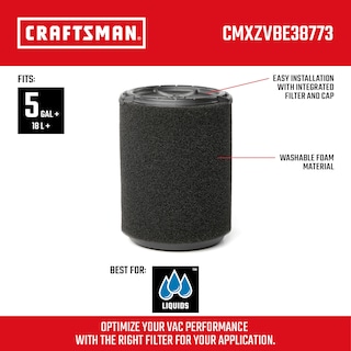 Foto 2 | Filtro De Aplicación Húmeda Craftsman Cmxzvbe38773 Para 18,9l A 75,7l - Venta Internacional.