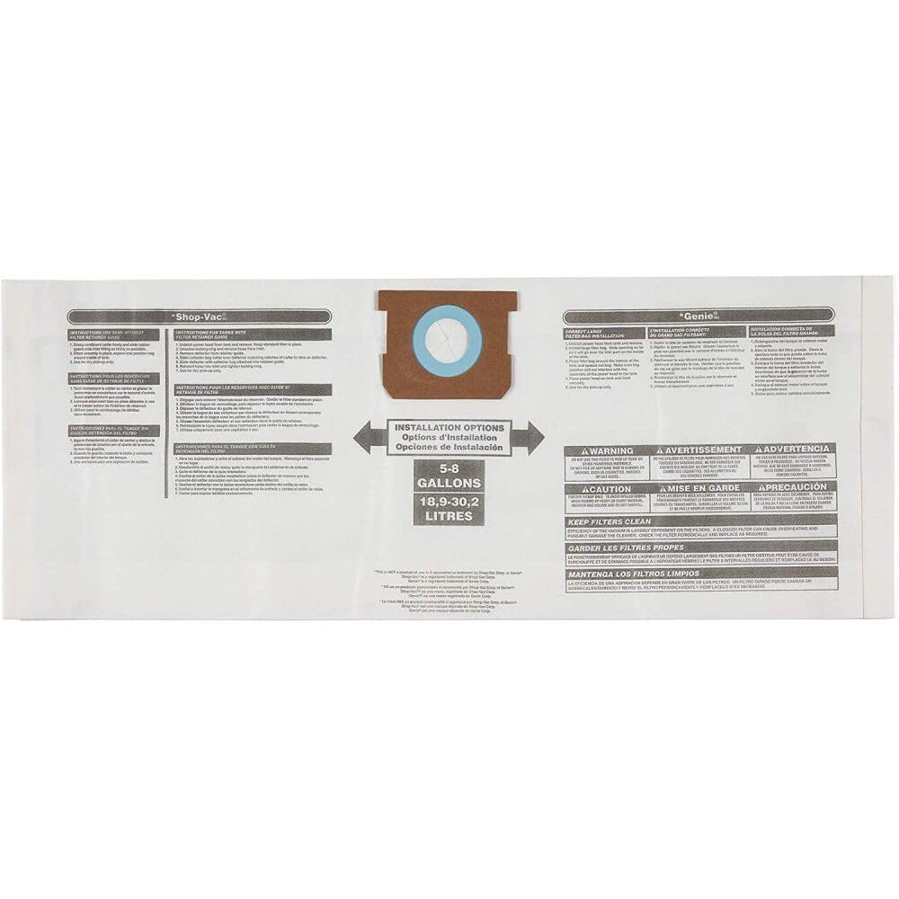 Foto 5 pulgar | Bolsas De Recolección De Polvo Craftsman Cmxzvbe38767 Para 18.9 L A 30.3 L - Venta Internacional.