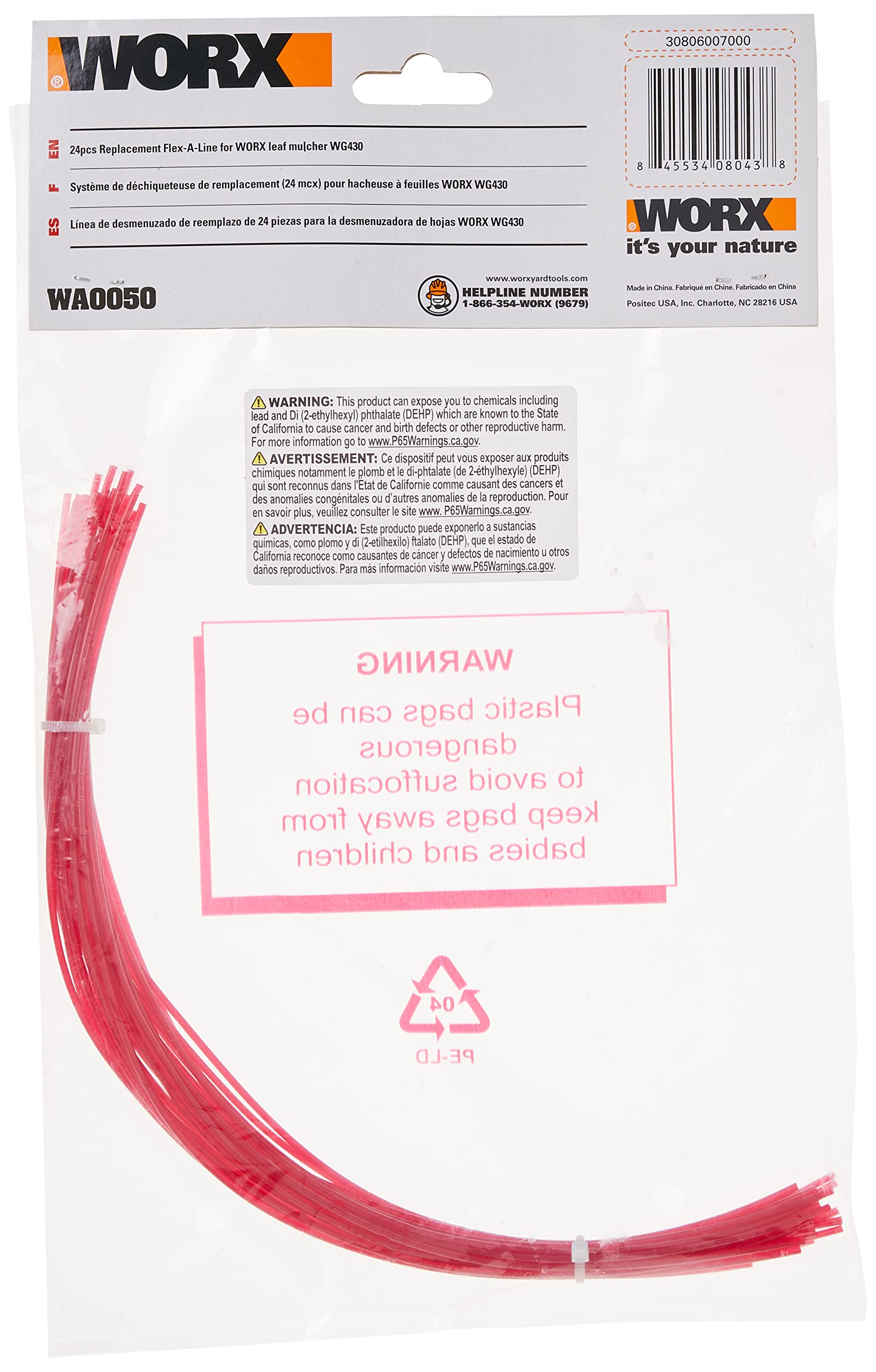 Foto 3 pulgar | Línea De Repuesto Para La Trituradora De Hojas Eléctrica Worx Wg430 - Venta Internacional.