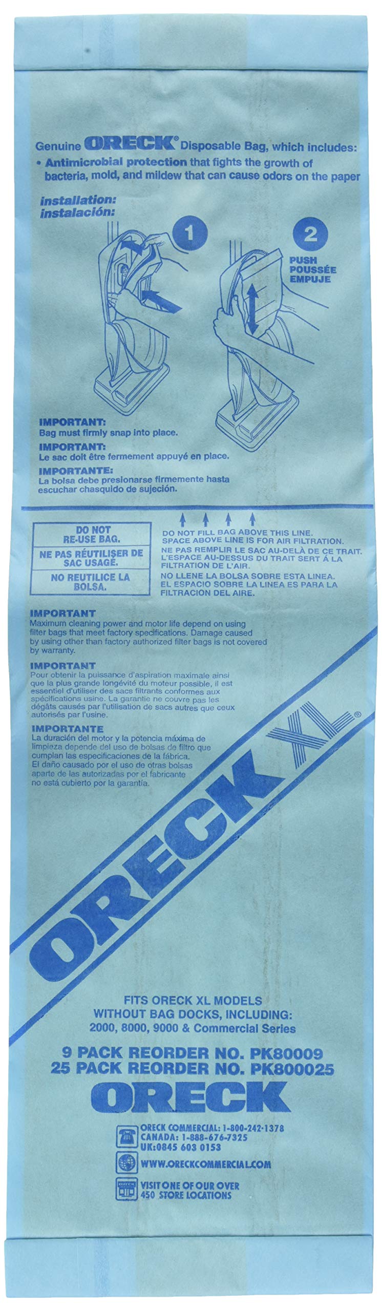 Foto 2 pulgar | Bolsas De Vacío Oreck Commercial Pk80009 Xl Con Filtración Estándar - Venta Internacional.