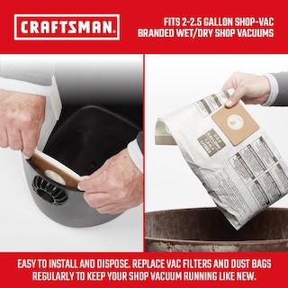 Foto 3 | Bolsas De Recolección De Polvo Craftsman Cmxzvbe38774 Para Aspiradora De 7,5 A 9,5 L - Venta Internacional.