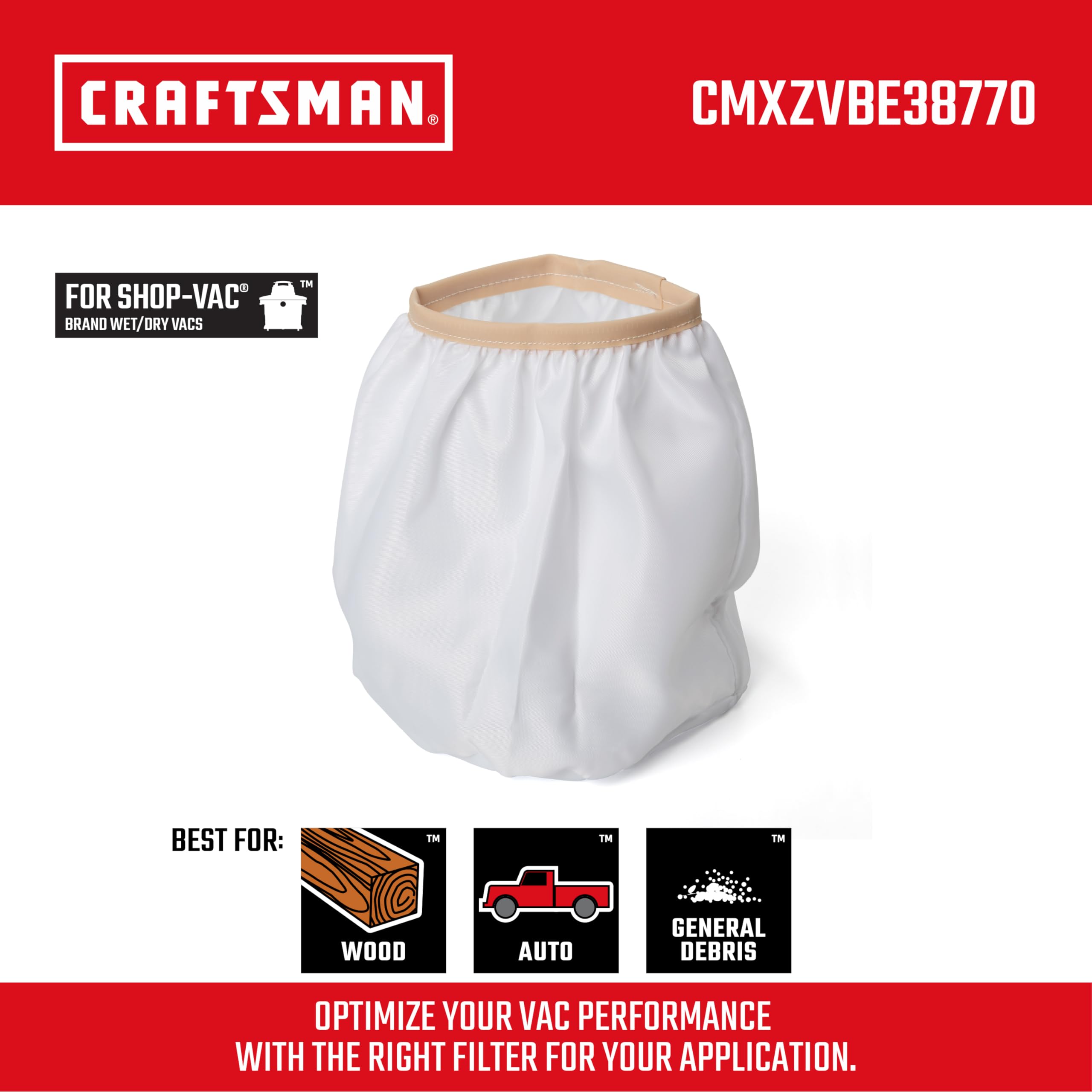 Foto 3 pulgar | Bolsa De Filtro De Tela De Repuesto Para Aspiradora Wet Dry Vac Para Craftsman - Venta Internacional.