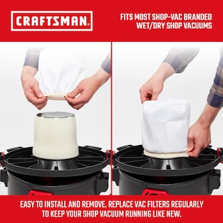 Foto 3 | Bolsa De Filtro De Tela De Repuesto Para Aspiradora Wet Dry Vac Para Craftsman - Venta Internacional.