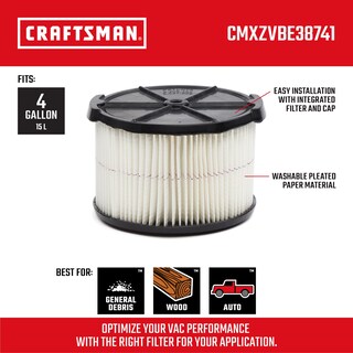 Foto 2 | Filtro De Vacío Craftsman Cmxzvbe38741 De Media Altura, 5-20 Galones - Venta Internacional.