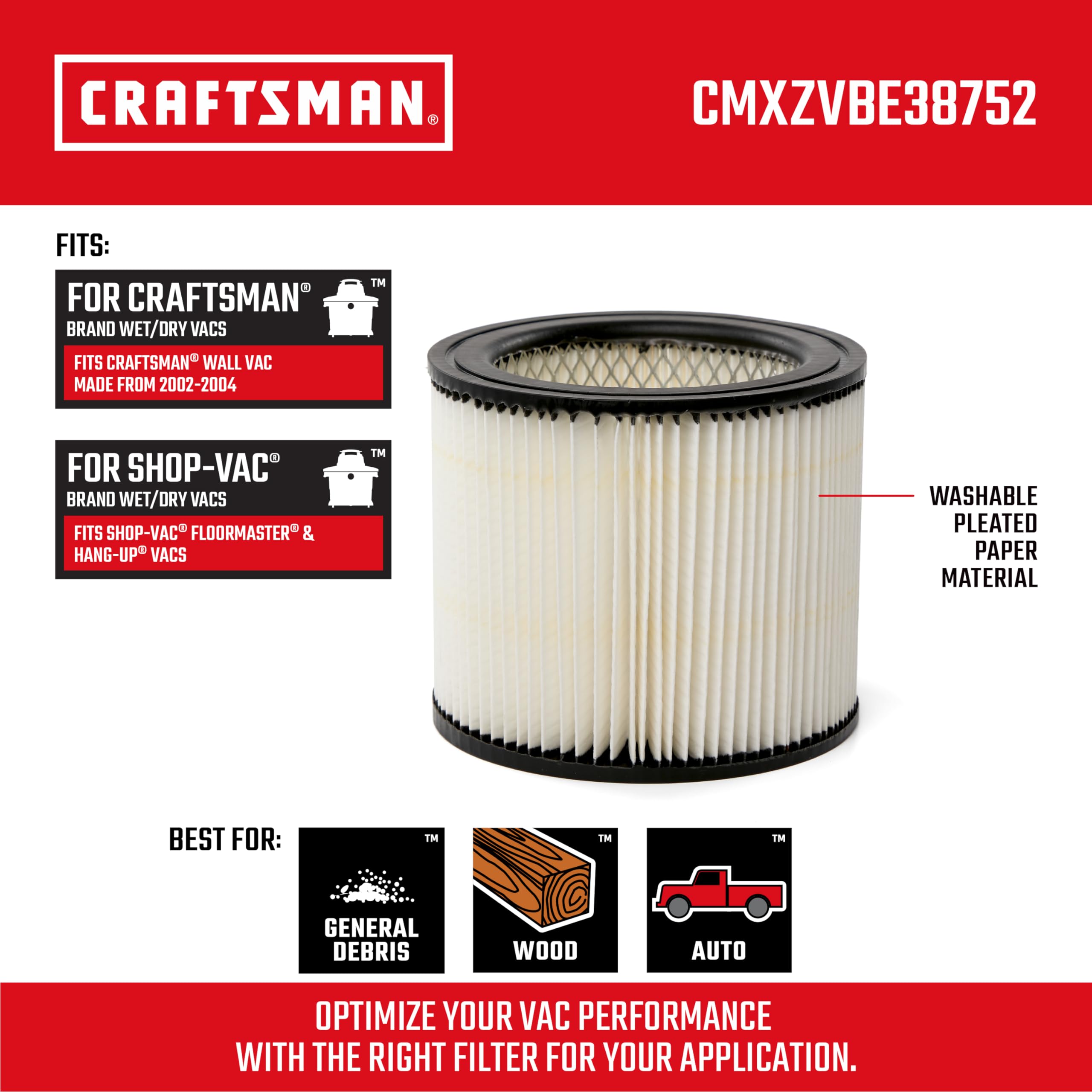 Foto 3 pulgar | Filtro De Vacío Craftsman Cmxzvbe38752 Para Montaje En Pared Shop-vac - Venta Internacional.