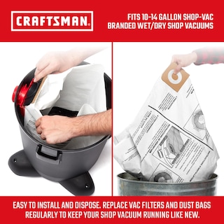 Foto 3 | Bolsas De Recolección De Polvo Craftsman Cmxzvbe38768, 10 A 14 Galones, Paquete De 3 - Venta Internacional.