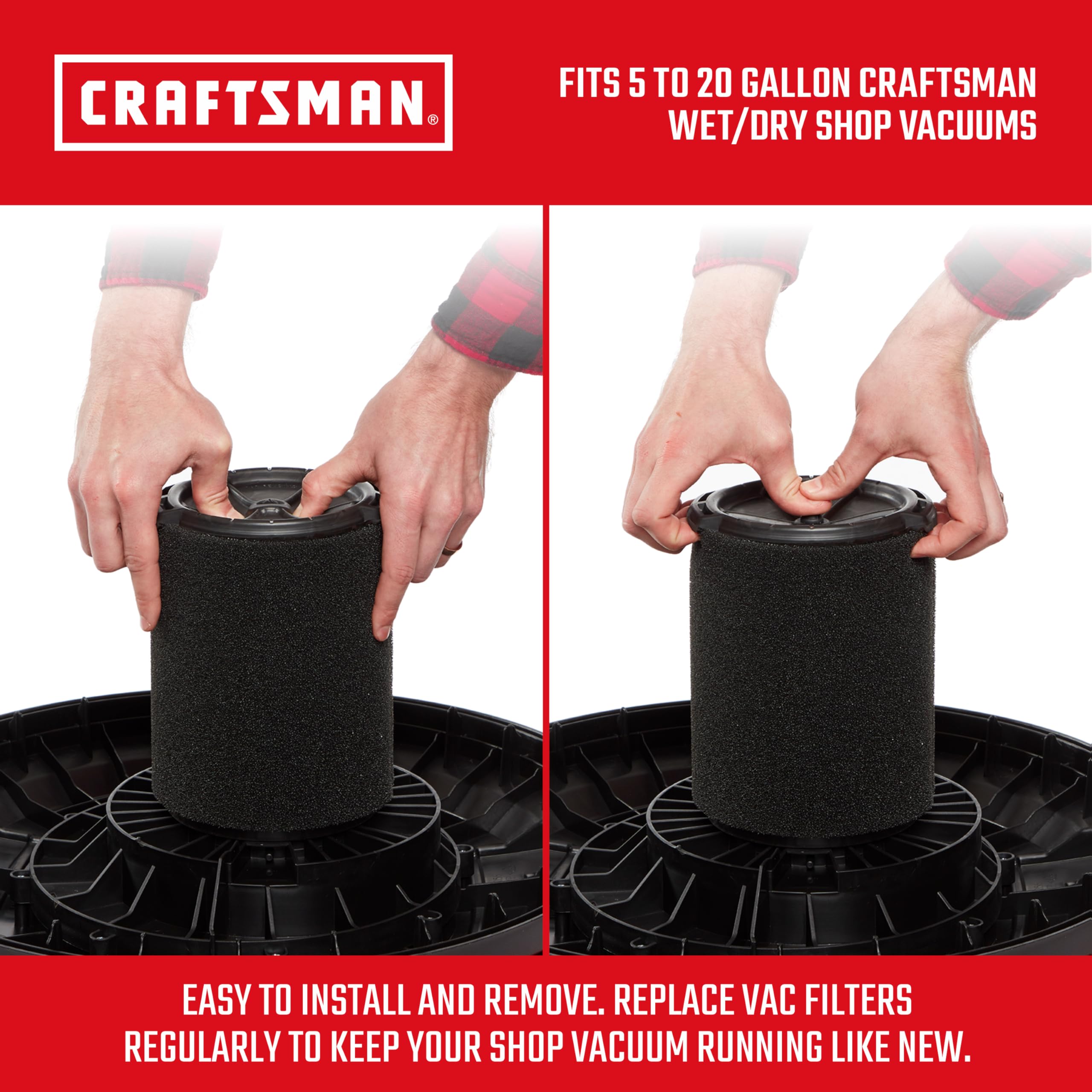 Foto 4 pulgar | Filtro De Aplicación Húmeda Craftsman Shop Vac De 5 A 20 Galones, Paquete De 2 - Venta Internacional.