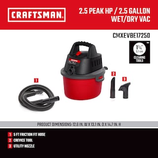 Foto 3 | Aspiradora En Seco Y Húmedo Craftsman Cmxevbe17250, 9.5 L, 2.5 Peak Hp - Venta Internacional.