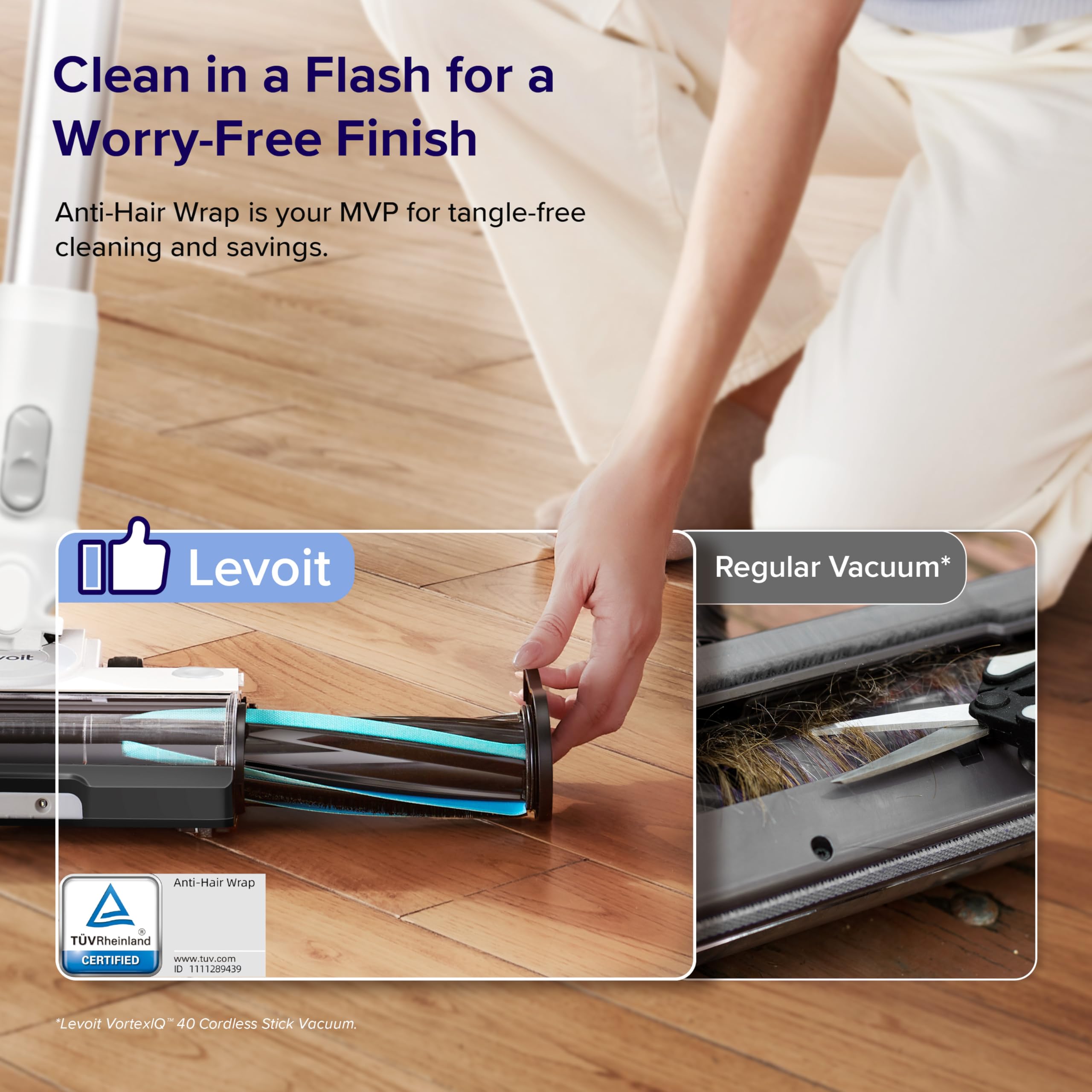 Foto 5 | Aspirador Inalámbrico Levoit Stick Vac 50 Min Blanco/azul - Venta Internacional.