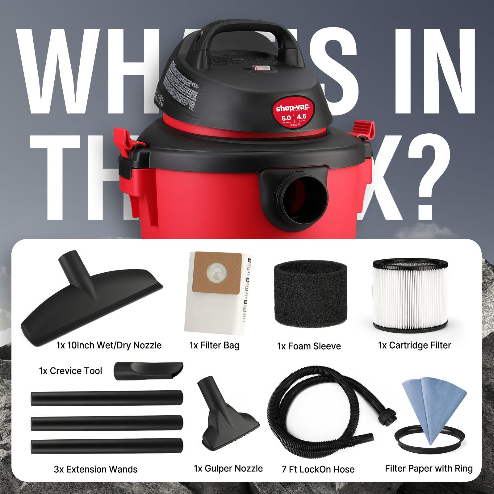 Foto 7 pulgar | Aspiradora para Productos Húmedos y Secos Shop-Vac 5 Galones 4.5 Peak HP 3 en 1 Capacidad 21 L - Venta Internacional