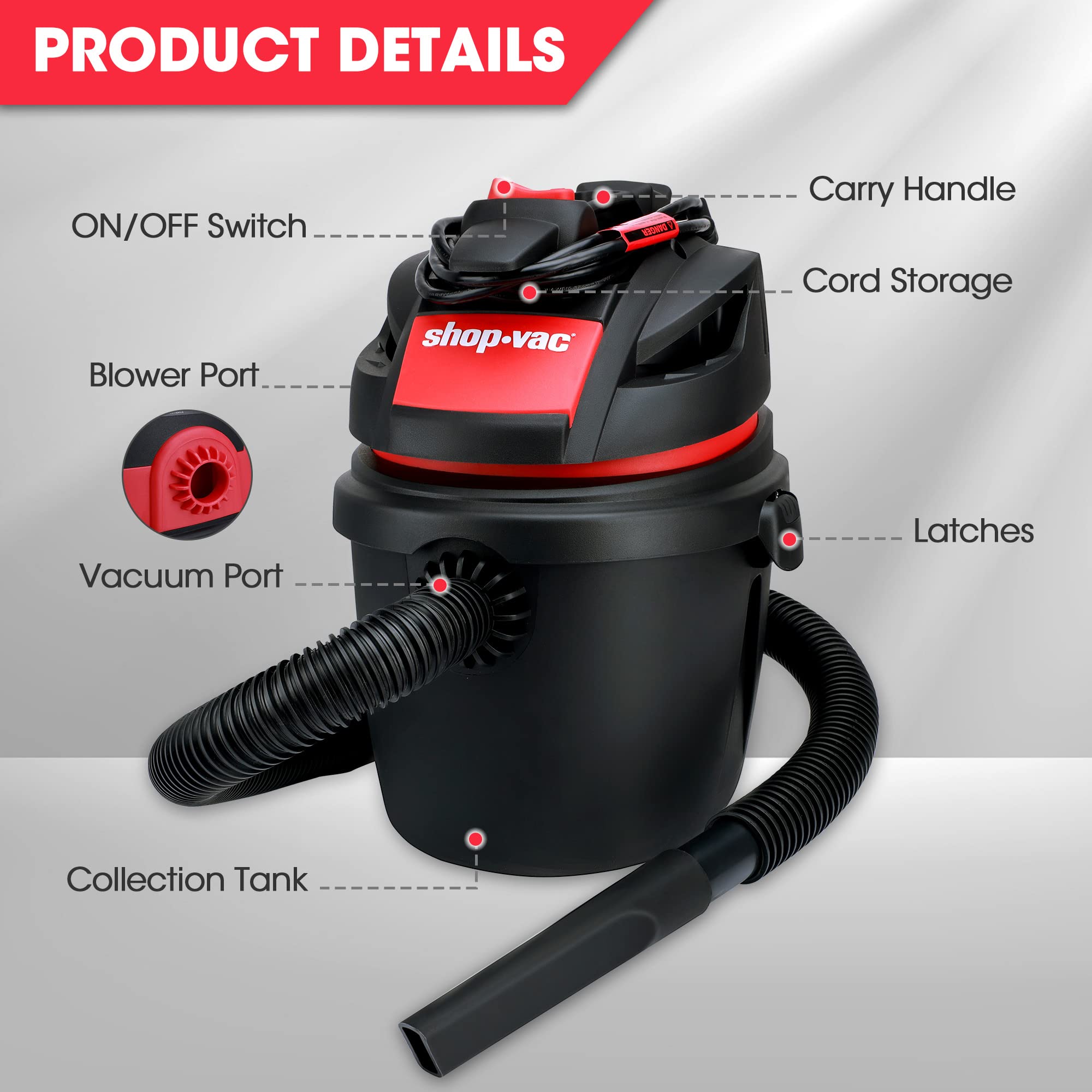 Foto 4 pulgar | Aspiradora Shop-vac 9,5 L 2.5 Peak Portátil y Compacta - Venta Internacional