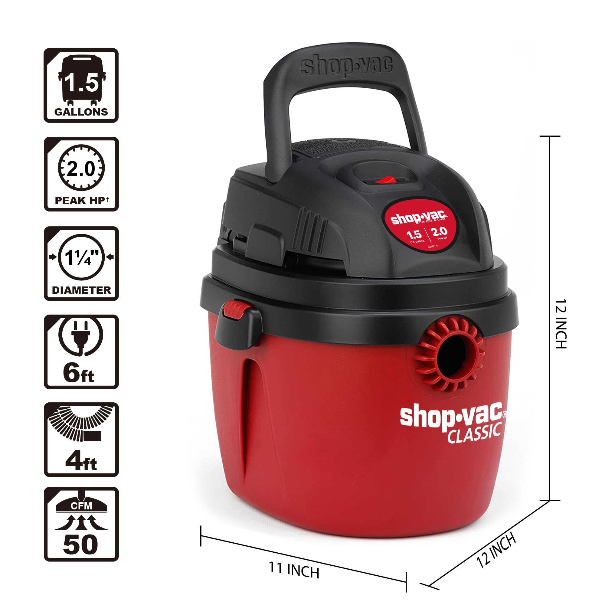 Foto 5 pulgar | Aspiradora para Secado Húmedo Shop-Vac 1.5 L 2.0 Hp con Accesorios - Venta Internacional
