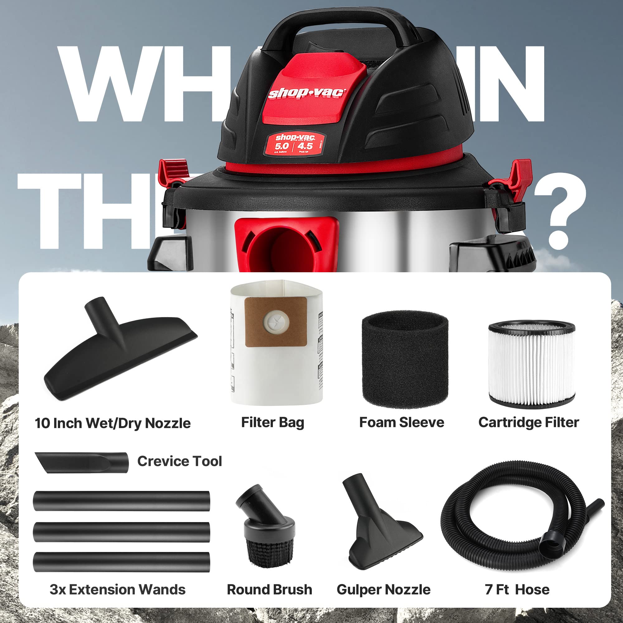 Foto 7 | Aspiradora Shop-vac 4.5 Peak Hp Acero Inoxidable - Venta Internacional