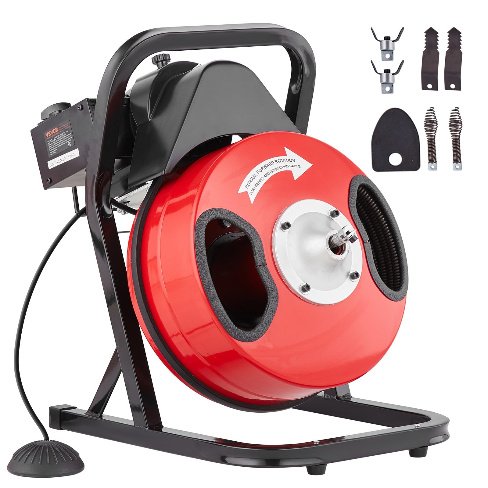 Foto 2 pulgar | Máquina Limpiadora De Desagües Vevor Eléctrica De 50 Pies X 1/2 Pulgadas Con 4 Cortadores - Venta Internacional.