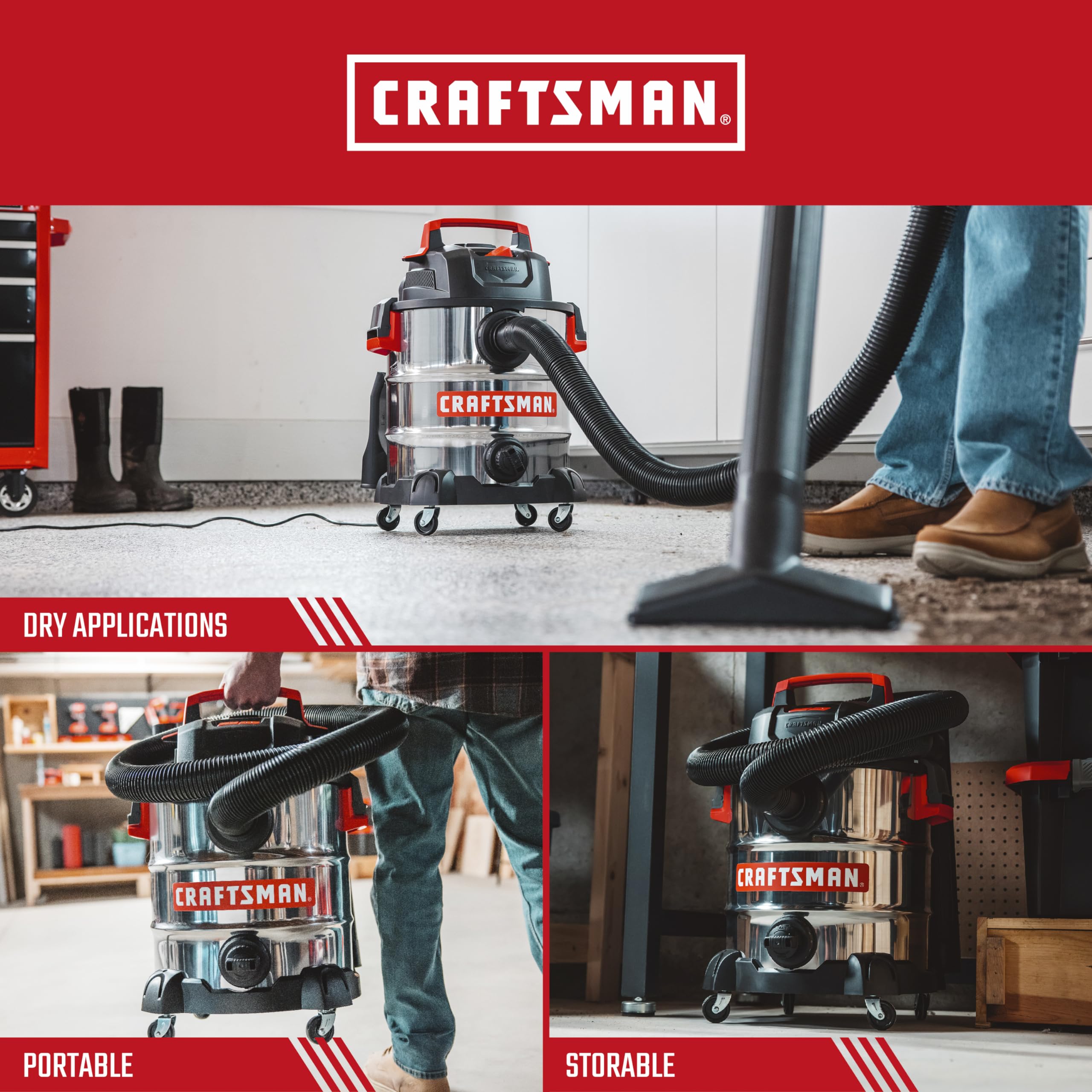 Foto 4 | Aspiradora En Seco Y Húmedo Craftsman Cmxevbe17155, 10 Galones, 6.0 Peak Hp - Venta Internacional.
