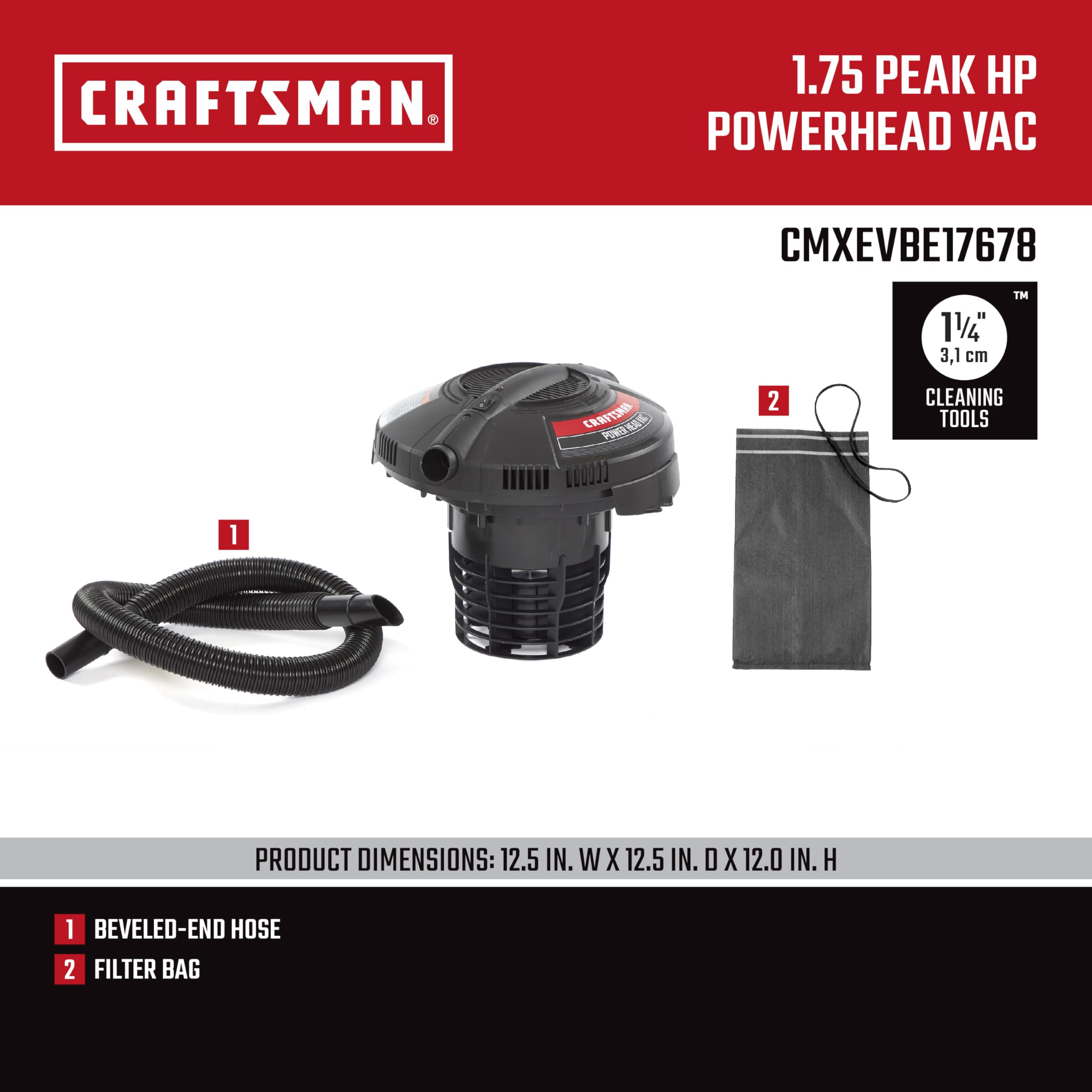 Foto 3 | Aspiradora Wet Dry Powerhead Craftsman Cmxevbe17678, 1,75 Hp, 21 L - Venta Internacional.