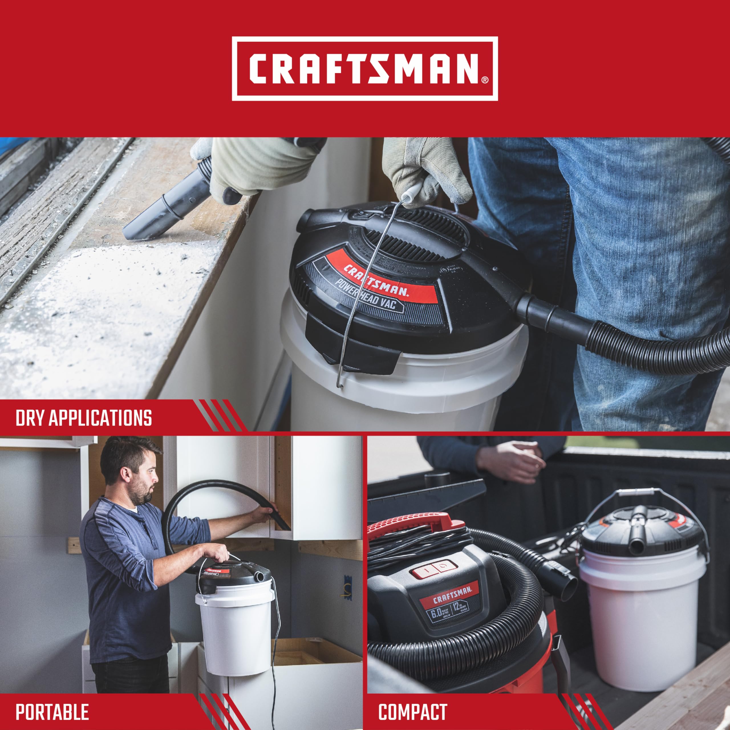 Foto 5 pulgar | Aspiradora Wet Dry Powerhead Craftsman Cmxevbe17678, 1,75 Hp, 21 L - Venta Internacional.