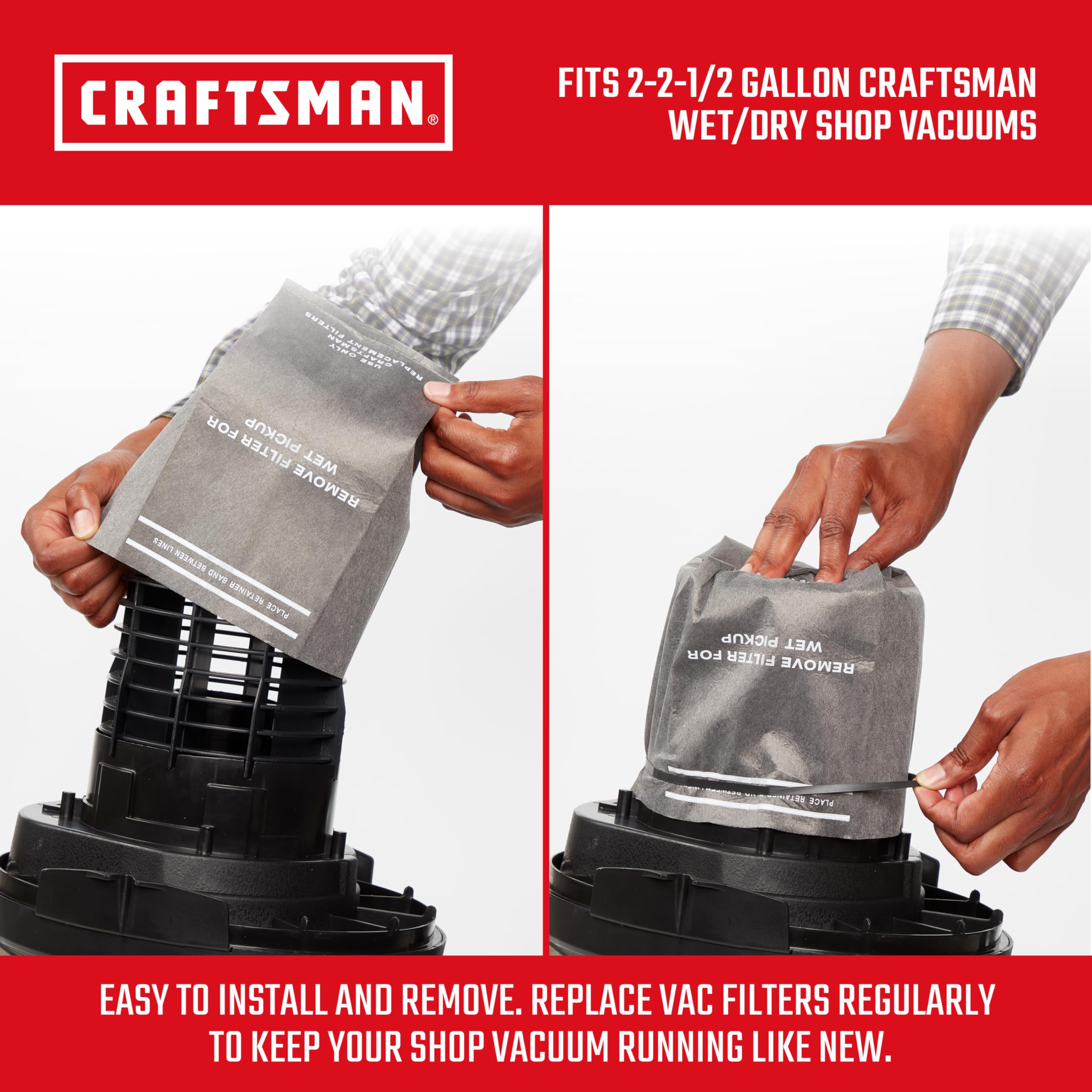 Foto 4 pulgar | Bolsas De Filtro De Repuesto Craftsman Cmxzvbe38737 Genuinas De General Debris Para Aspiradora Wet D - Venta Internac