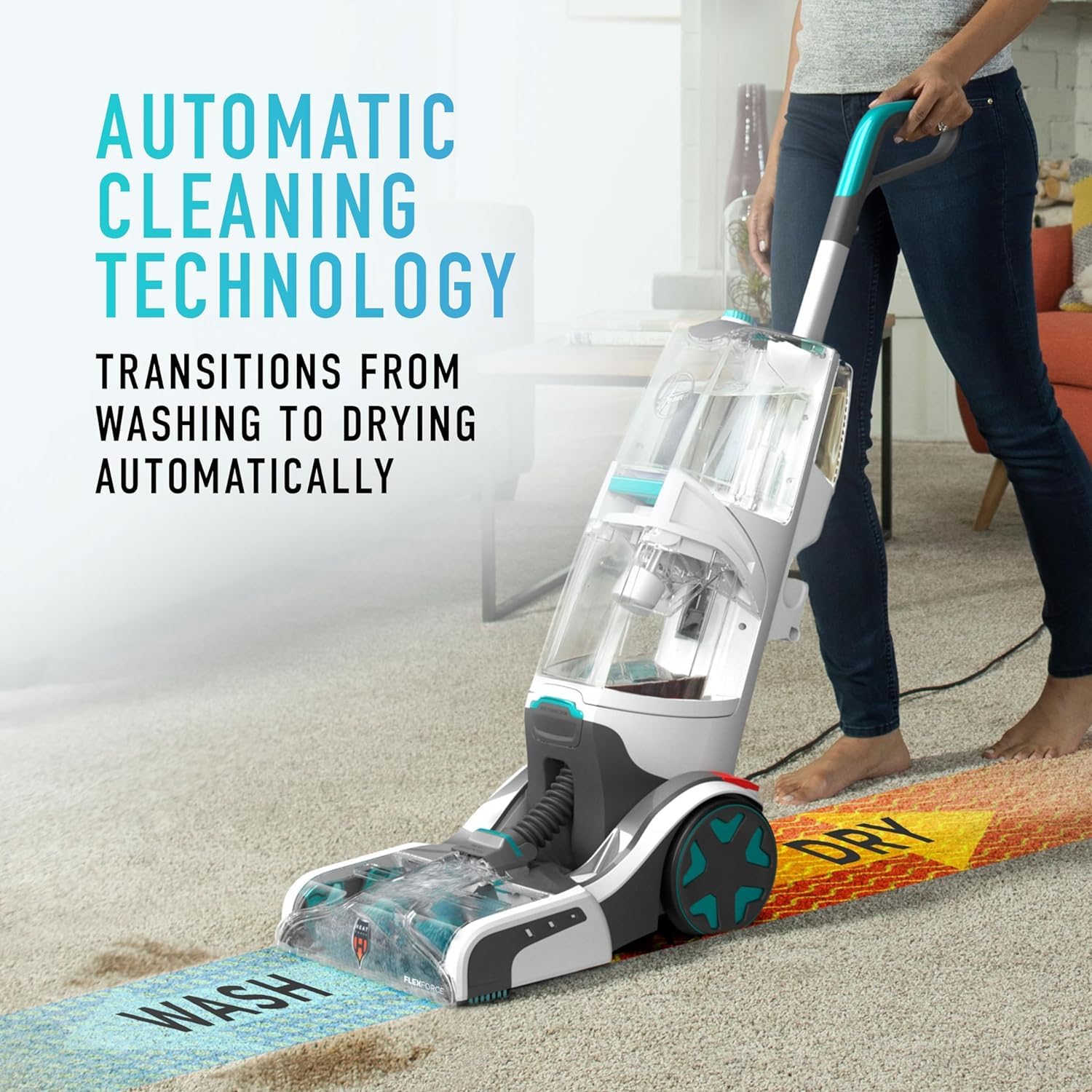 Foto 2 | Limpiador De Alfombras Hoover Smartwash+ Automatic Fh52000 Turquesa - Venta Internacional.