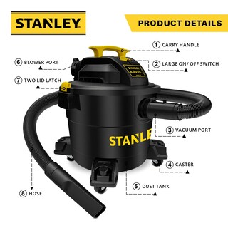 Foto 3 | Aspiradora Para Productos Húmedos Y Secos Stanley Sl18191p, 10 Galones, 4 Hp, 60 L, Clean Range - Venta Internacional.
