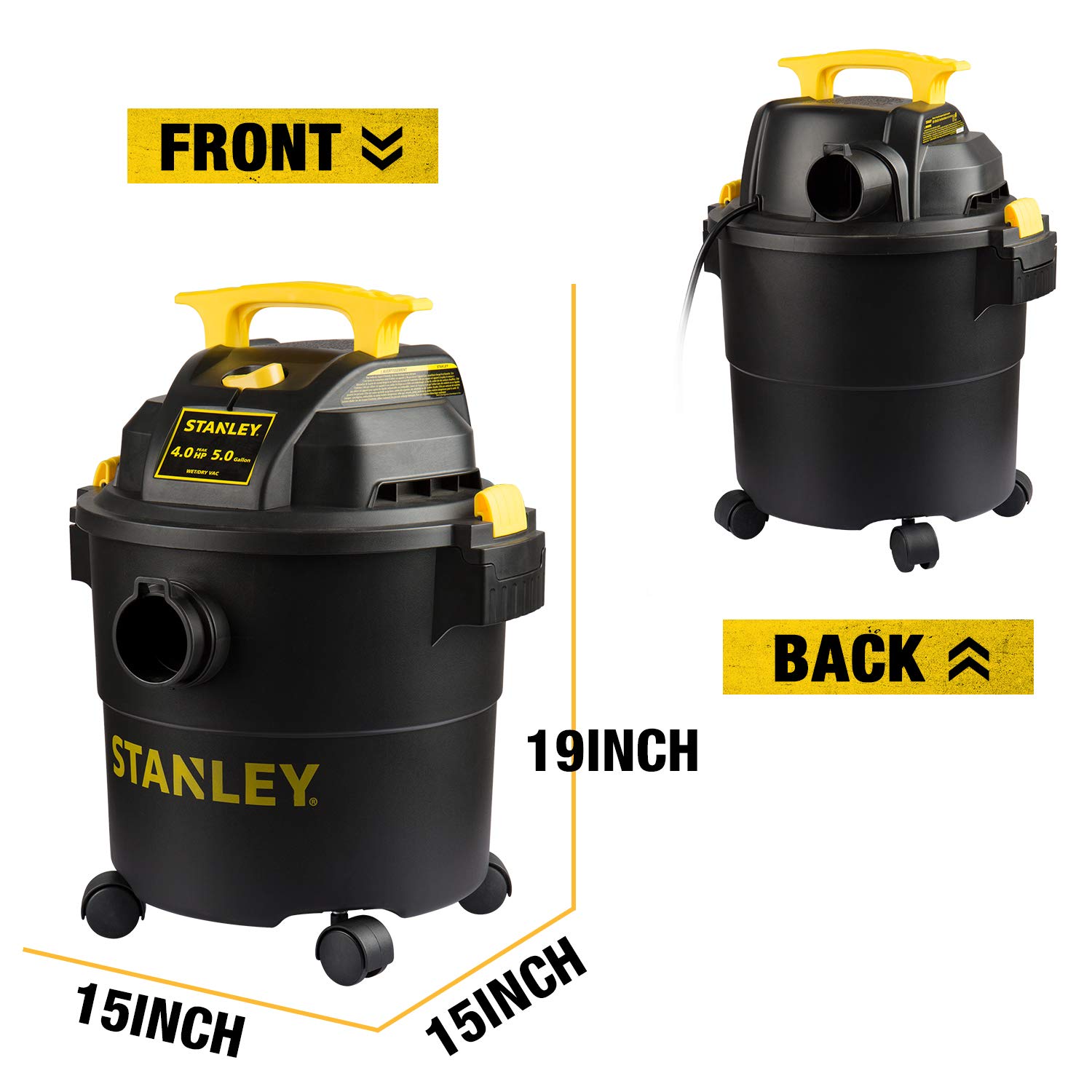Foto 4 pulgar | Aspirador Húmedo Y Seco Stanley Sl18115p 18.9l 4hp Ac 4.0 Hp Negro - Venta Internacional.
