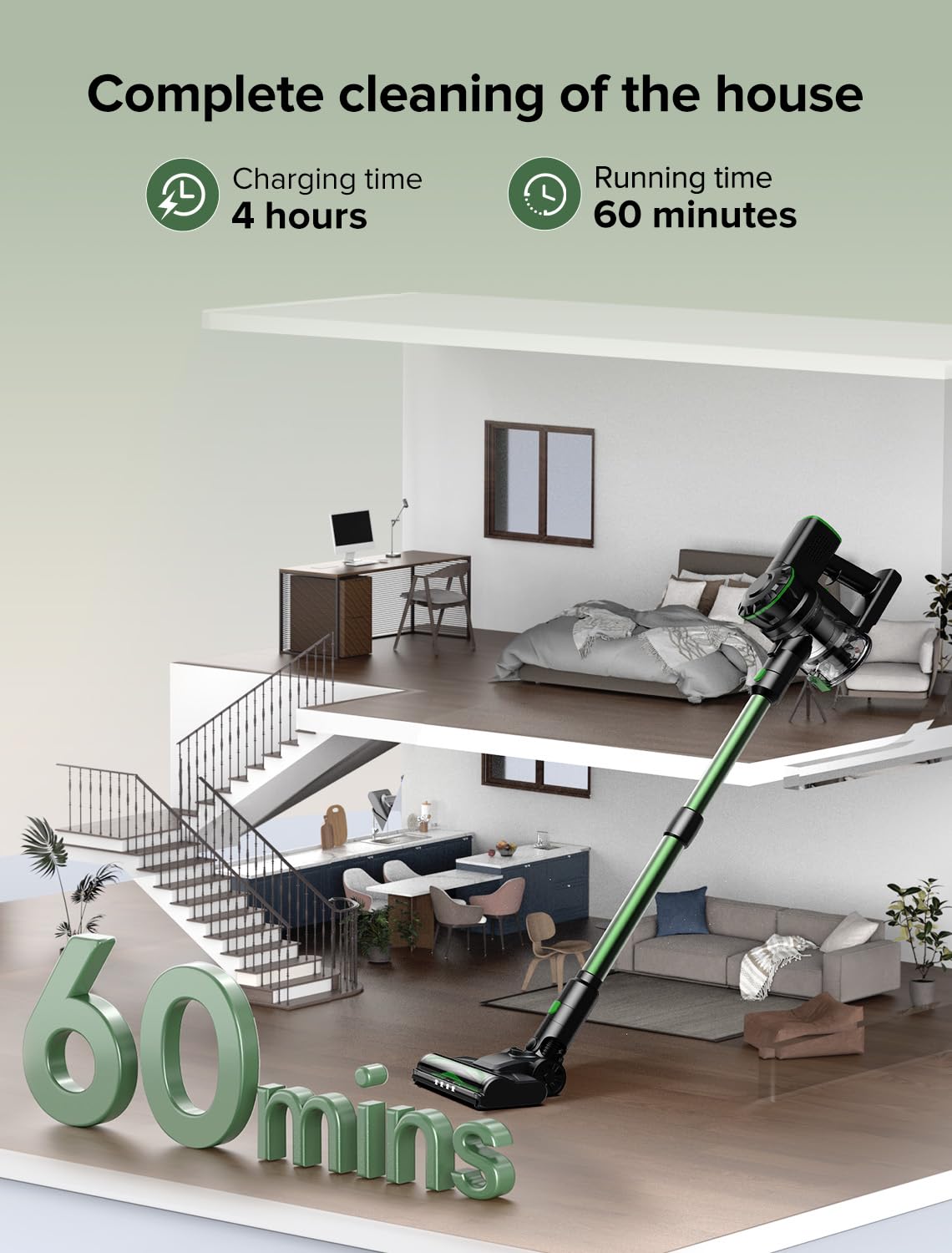 Foto 3 | Aspirador Inalámbrico Vexilar 550w/45kpa Con 45 Minutos De Funcionamiento - Venta Internacional.