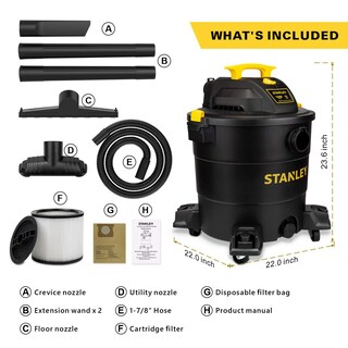 Foto 3 | Aspiradora Para Productos Húmedos Y Secos Stanley Sl18199p 12 Galones 5.5 Peak Hp Negra - Venta Internacional.