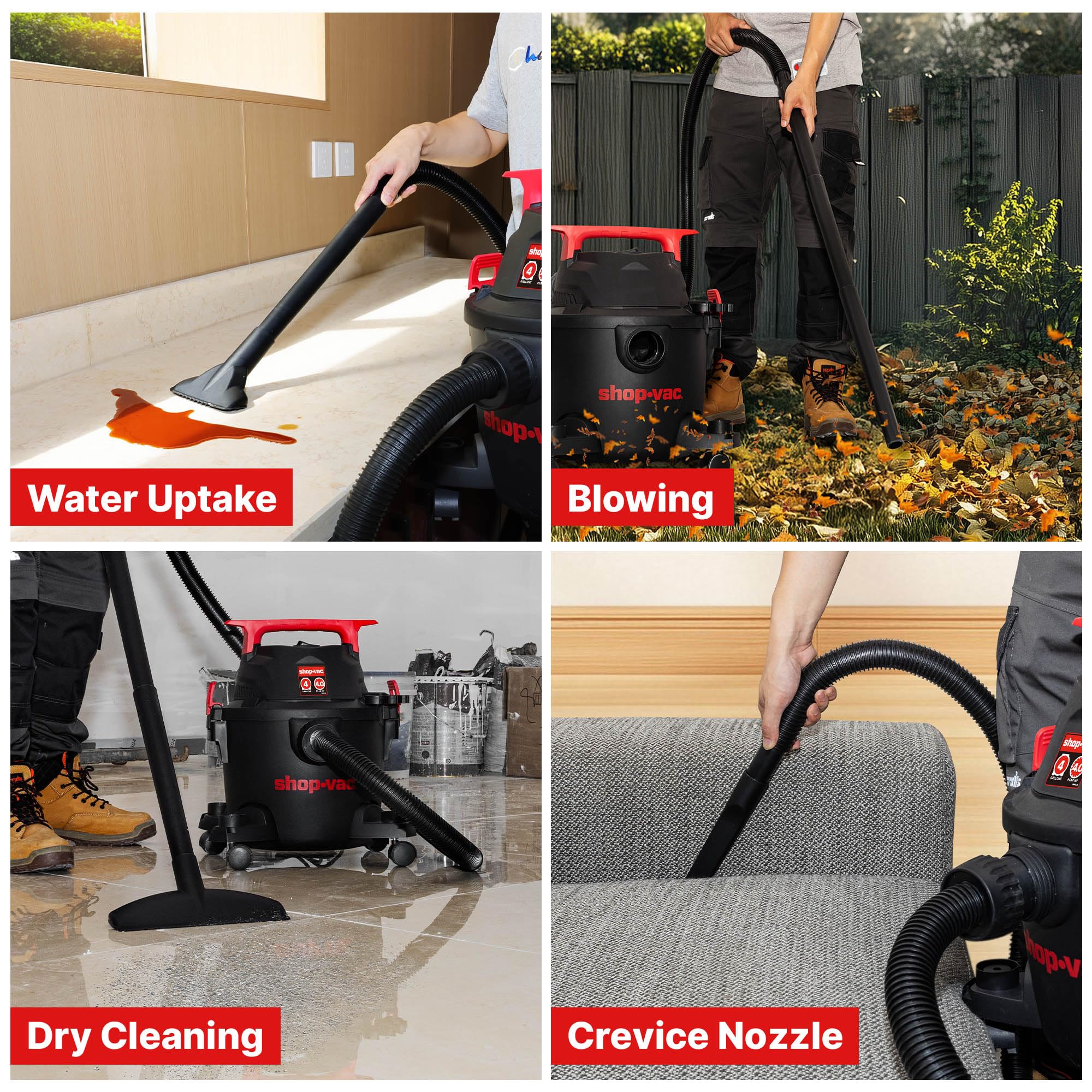 Foto 6 | Aspiradora Para Productos Húmedos Y Secos Shop-vac 5430112  4 Galones  4 Picos Hp - Venta Internacional.