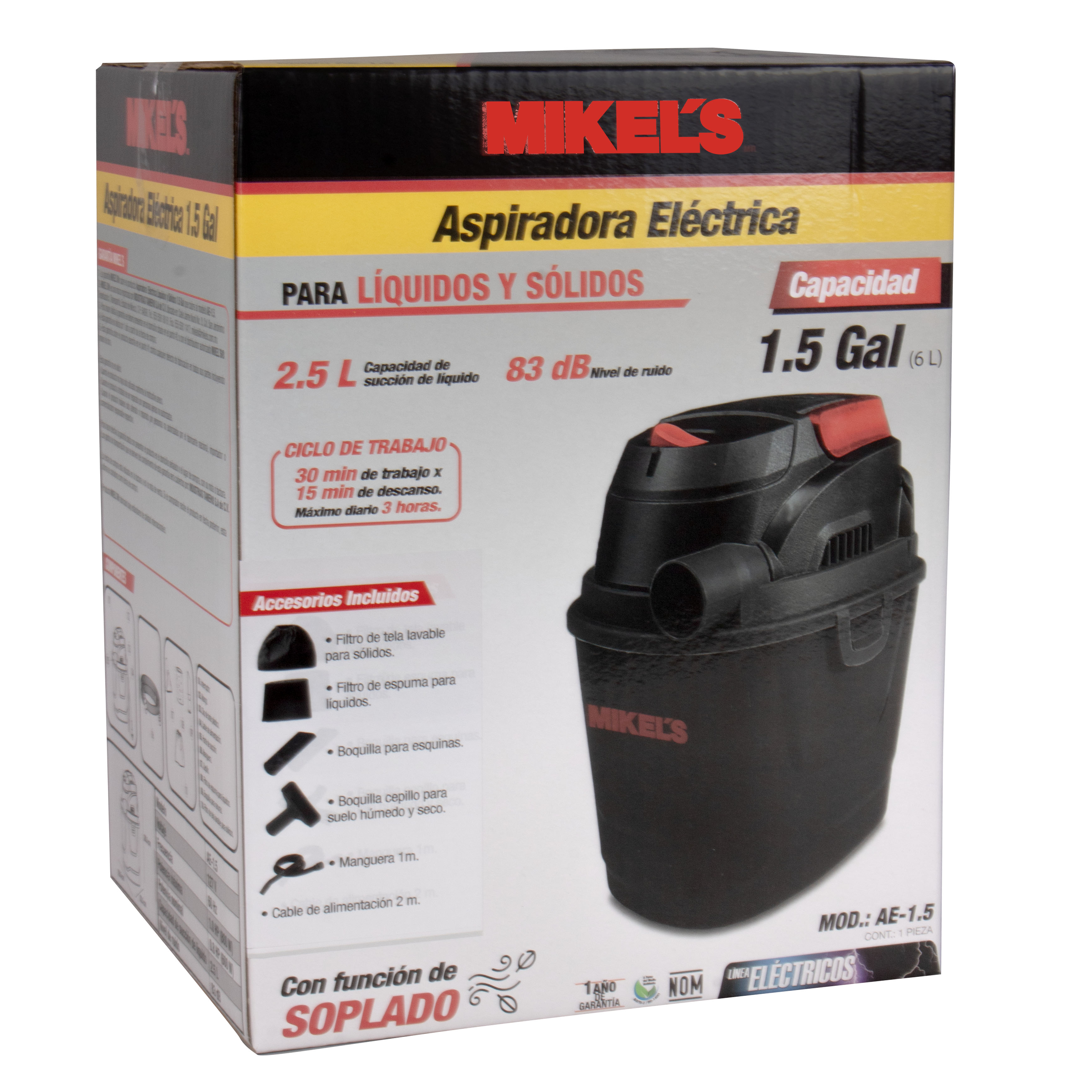 Foto 6 pulgar | Aspiradora Eléctrica Mikels AE-1.5 de 800 w