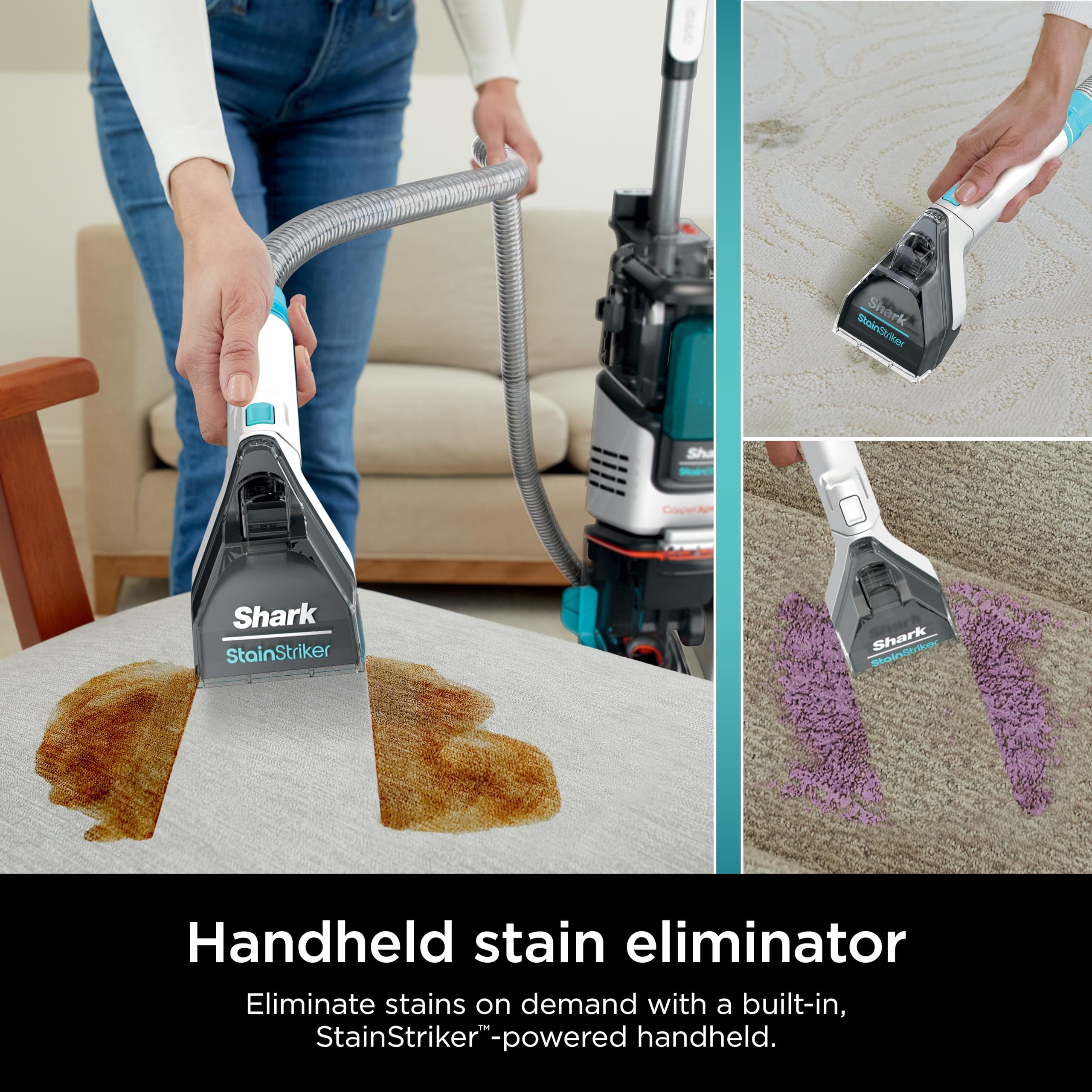 Foto 6 pulgar | Reacondicionado Limpiador De Alfombras Shark R- Ex201 Carpetexpert Stain Striker Cyan - Venta Internacional.