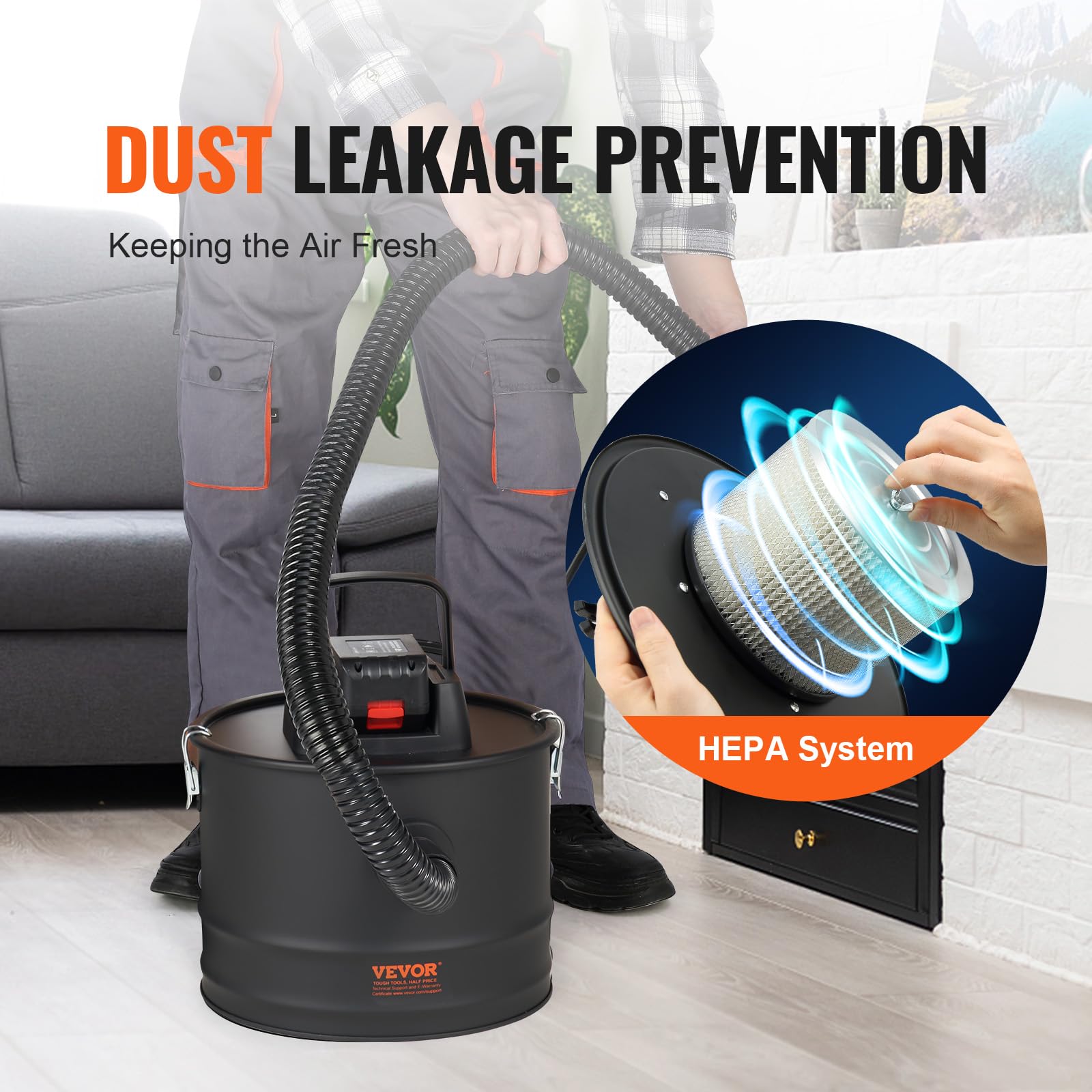 Foto 5 pulgar | Aspirador De Cenizas Vevor De 15 Litros De Capacidad Con Potente Succión - Venta Internacional.