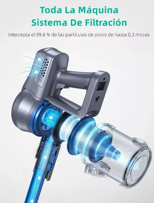 Foto 3 pulgar | Xtellar Aspiradora Inalámbrica 6 En 1 Potente, Multiuso Y Ligera, 200w En Elegante Tonalidad Gris Y Azul.